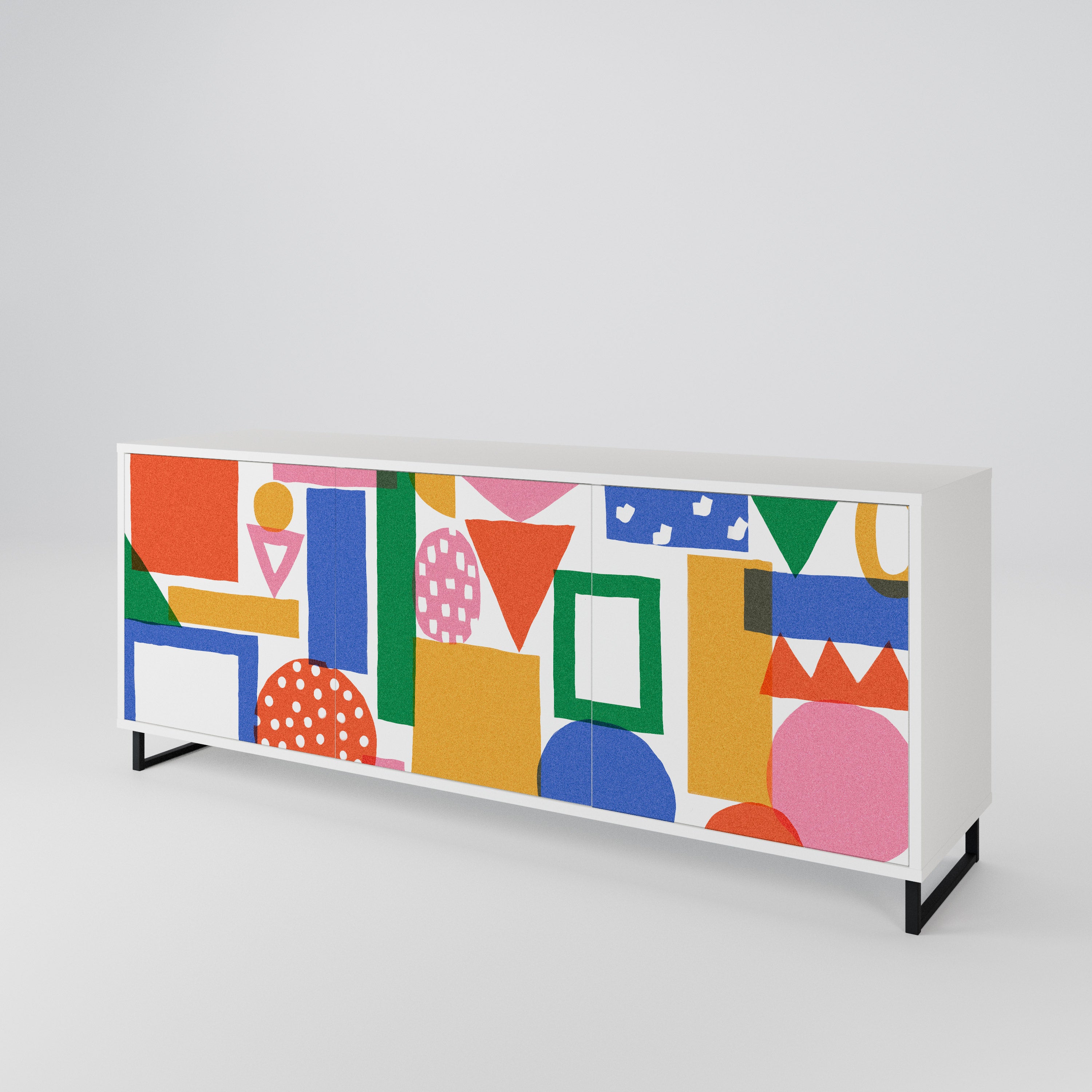 GEOMETRIC GLIMMER Komoda 3-drzwiowa korpus Biały