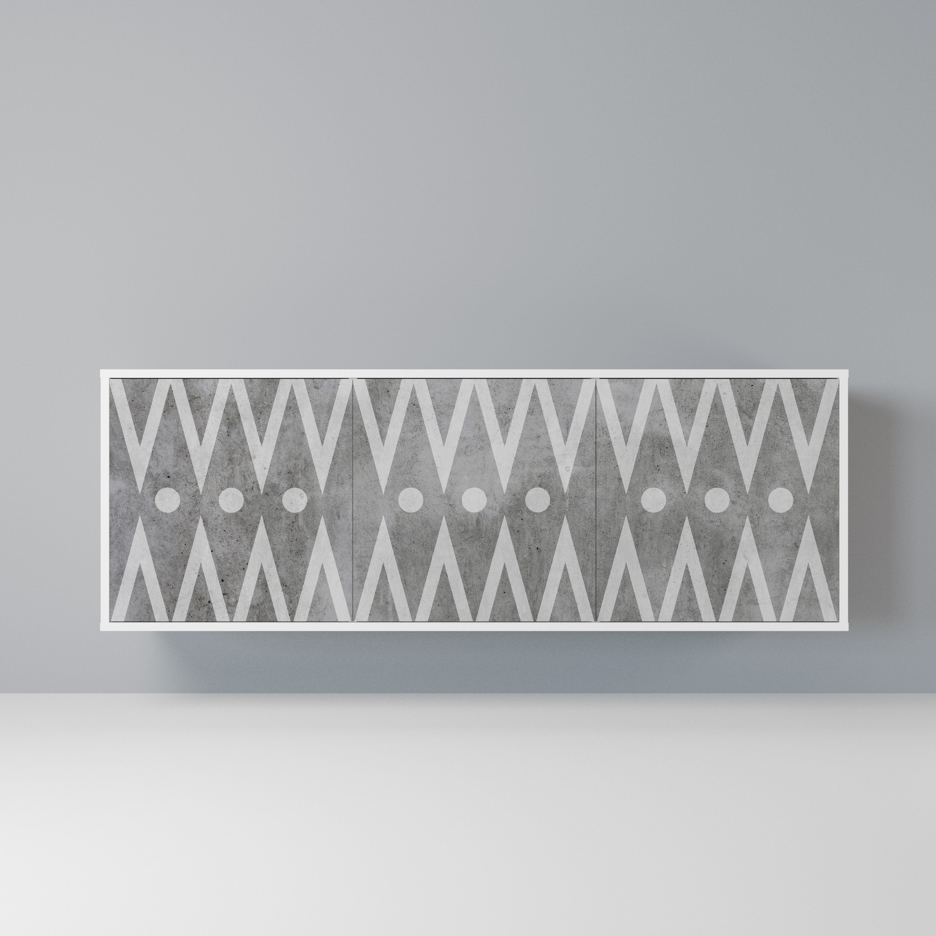 SHARP EDGES Komoda 3-drzwiowa korpus Biały
