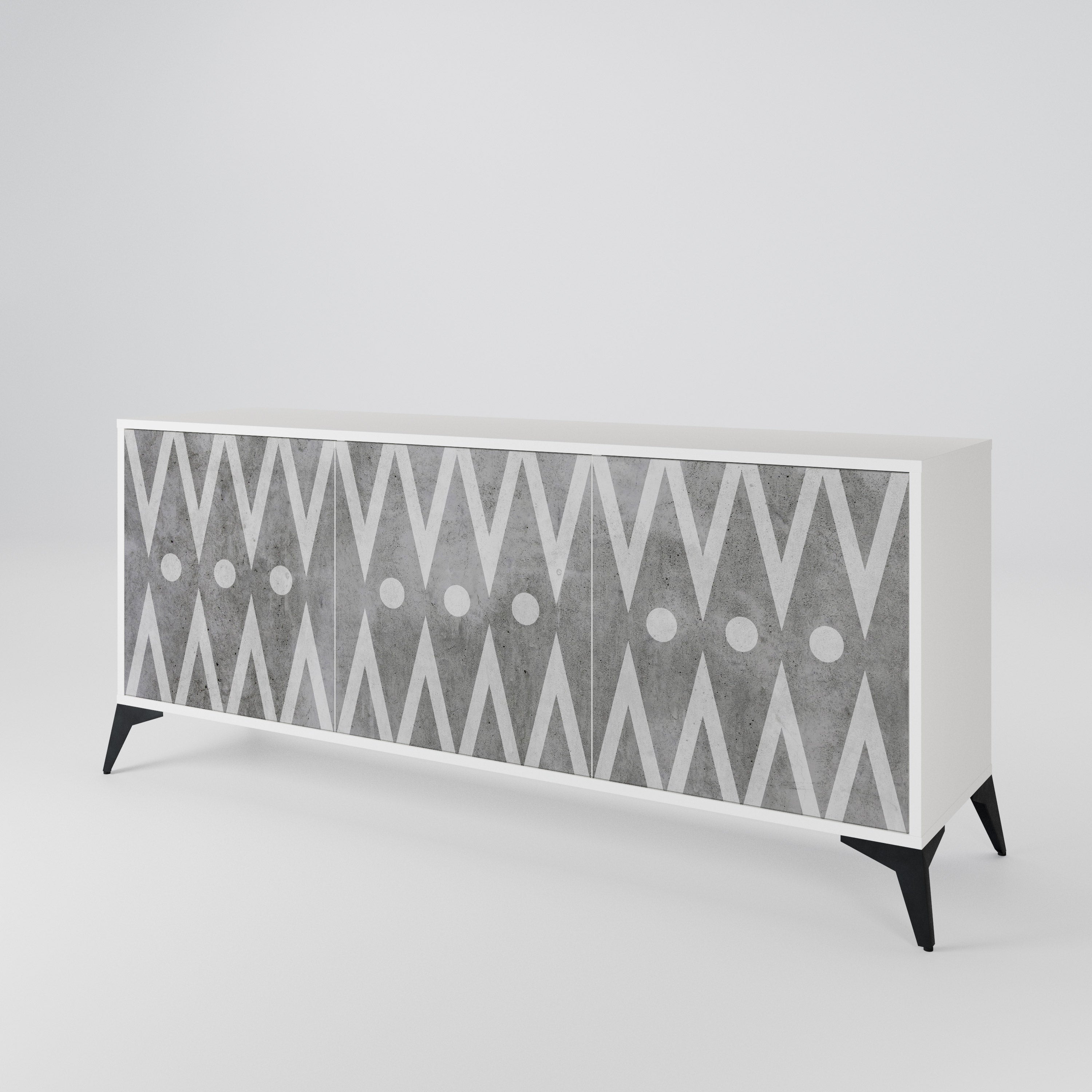 SHARP EDGES Komoda 3-drzwiowa korpus Biały