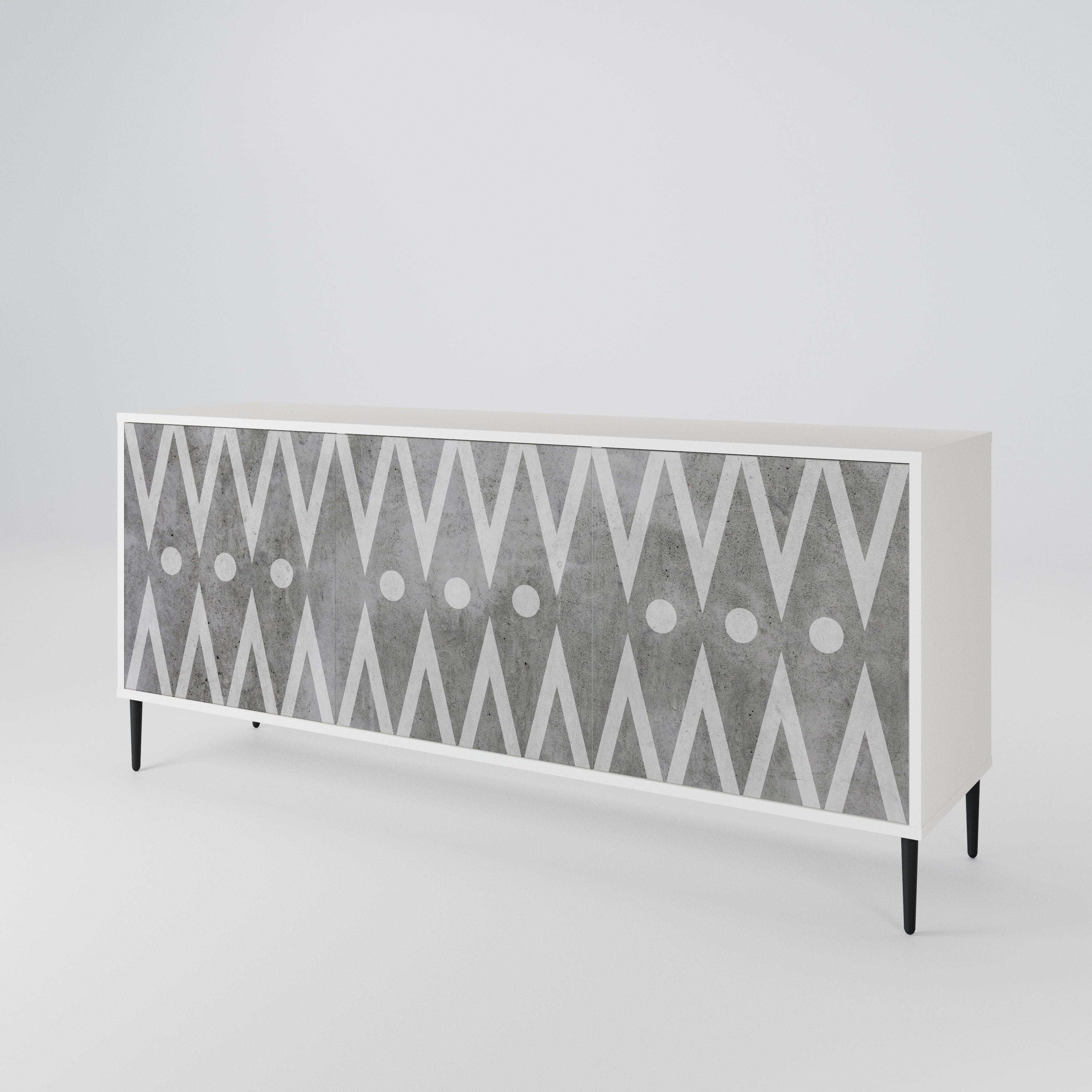 SHARP EDGES Komoda 3-drzwiowa korpus Biały