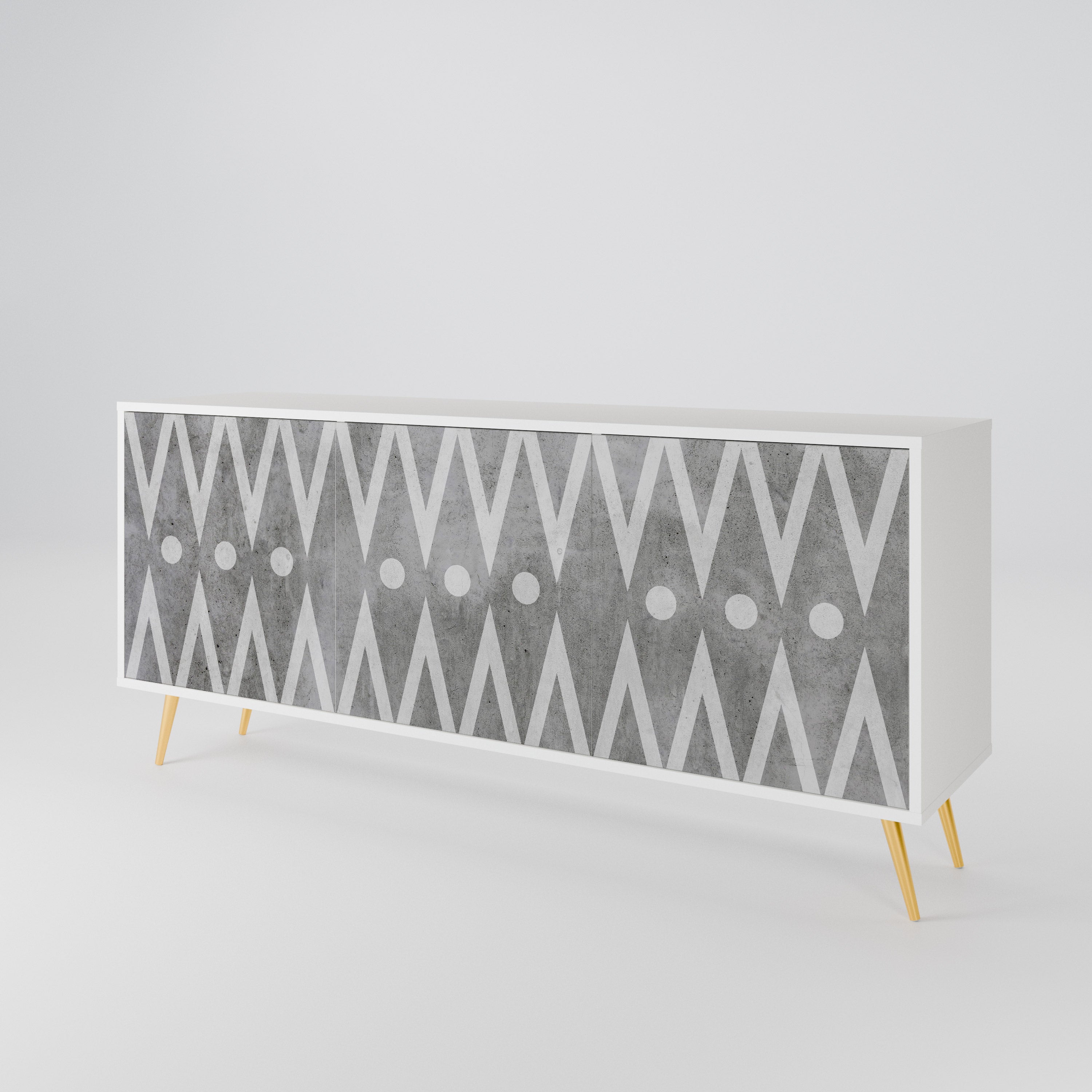 SHARP EDGES Komoda 3-drzwiowa korpus Biały