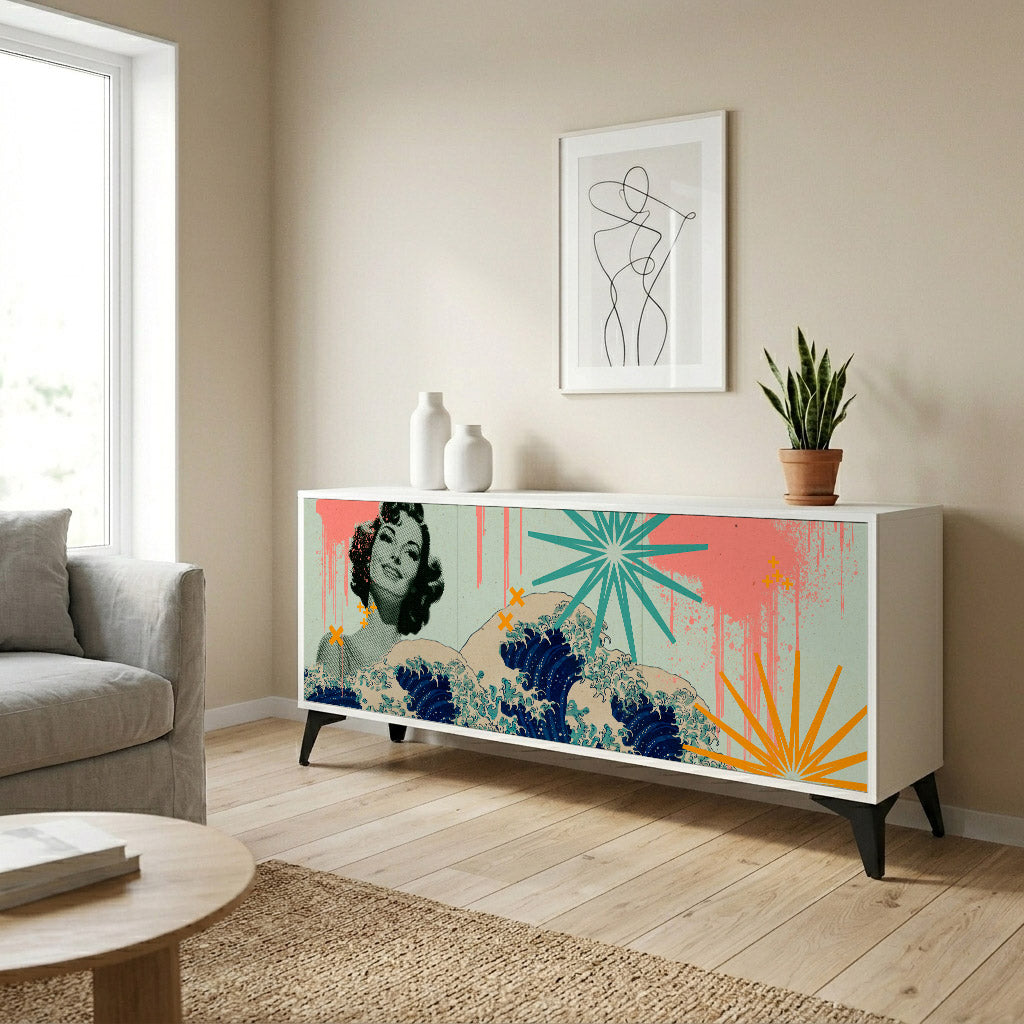 KANAGAWA BEAUTY Komoda 3-drzwiowa korpus Biały