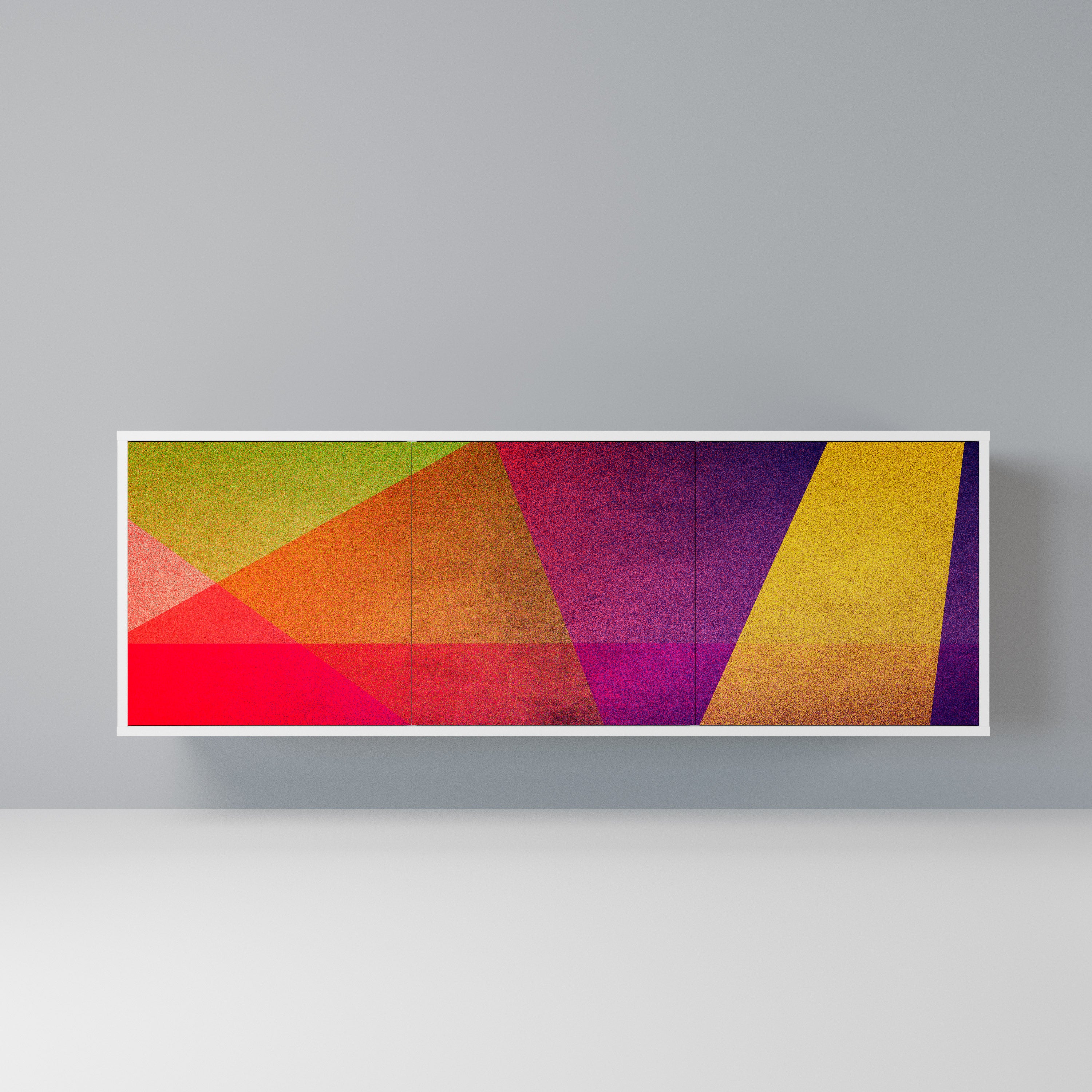 VIVID GEOMETRY Komoda 3-drzwiowa korpus Biały