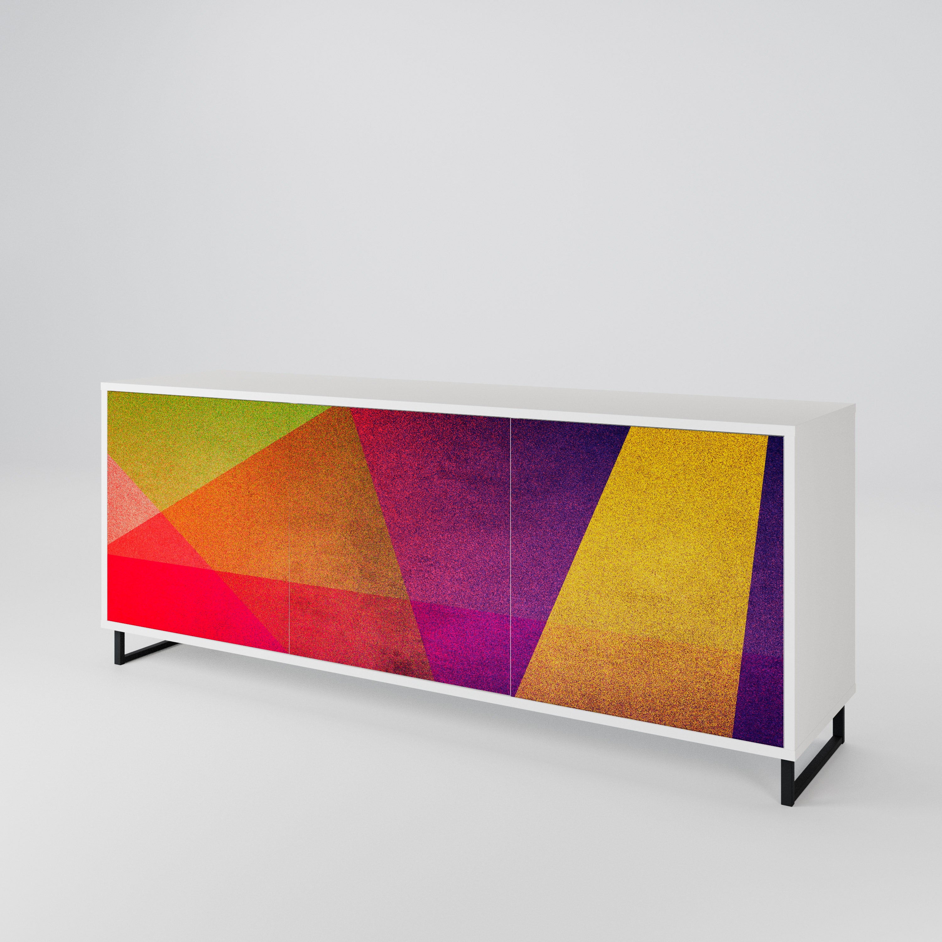 VIVID GEOMETRY Komoda 3-drzwiowa korpus Biały