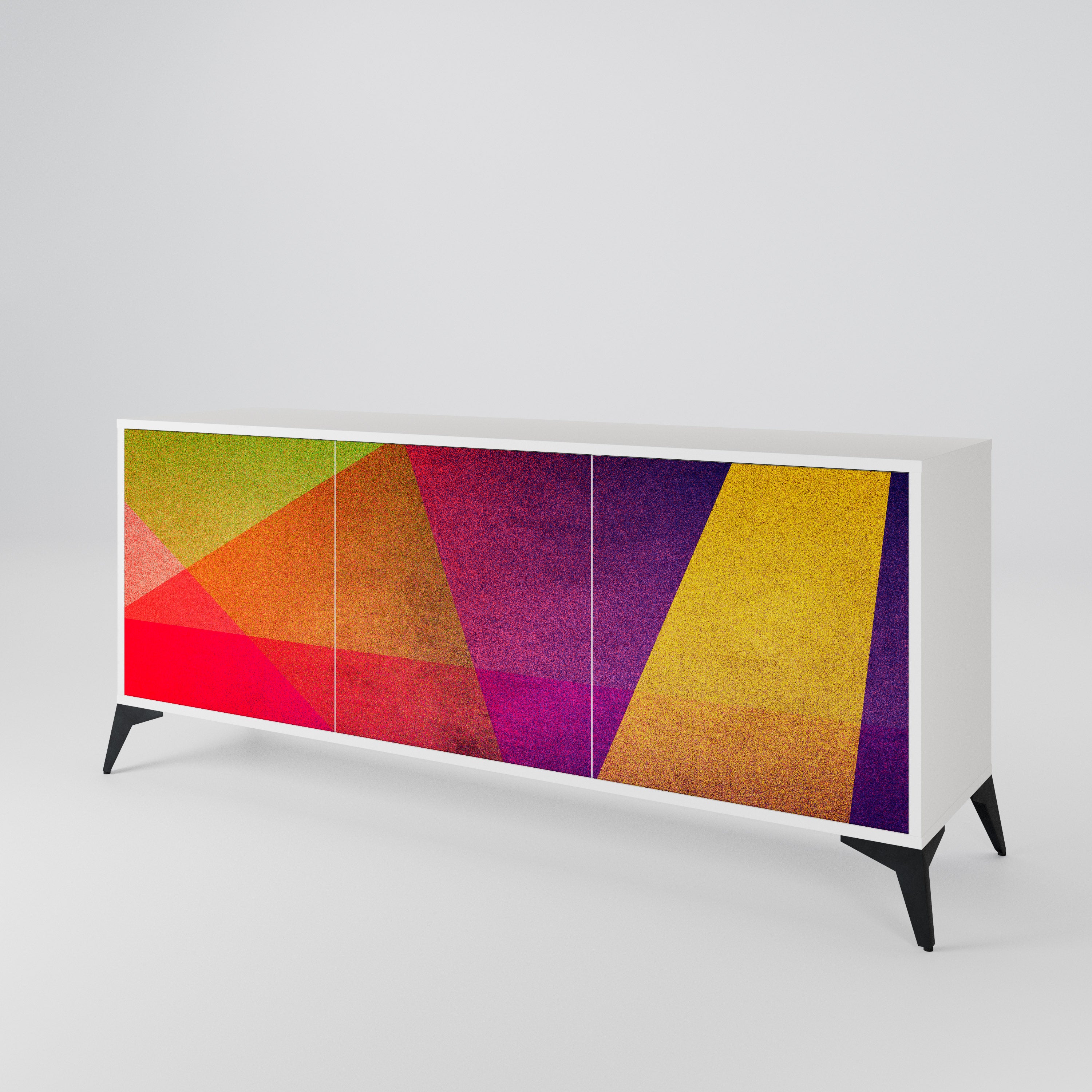 VIVID GEOMETRY Komoda 3-drzwiowa korpus Biały