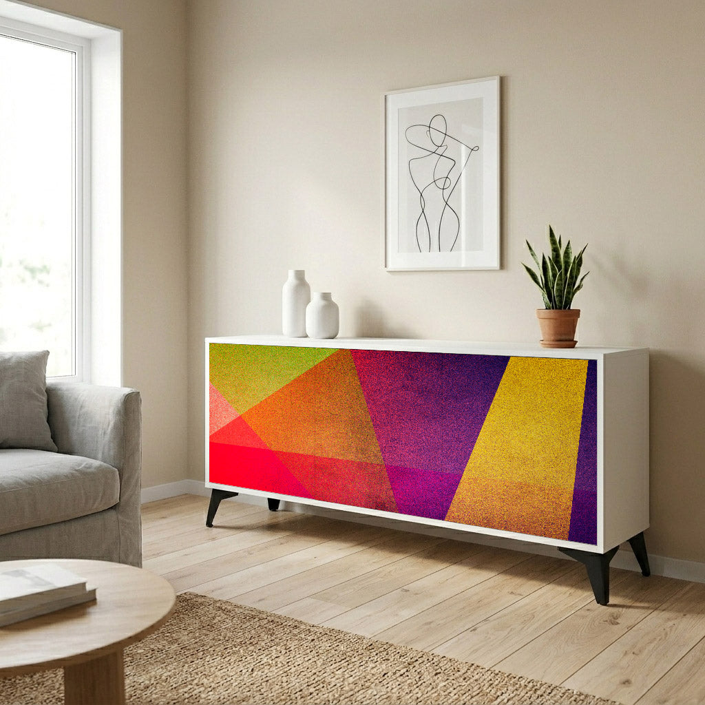 VIVID GEOMETRY Komoda 3-drzwiowa korpus Biały
