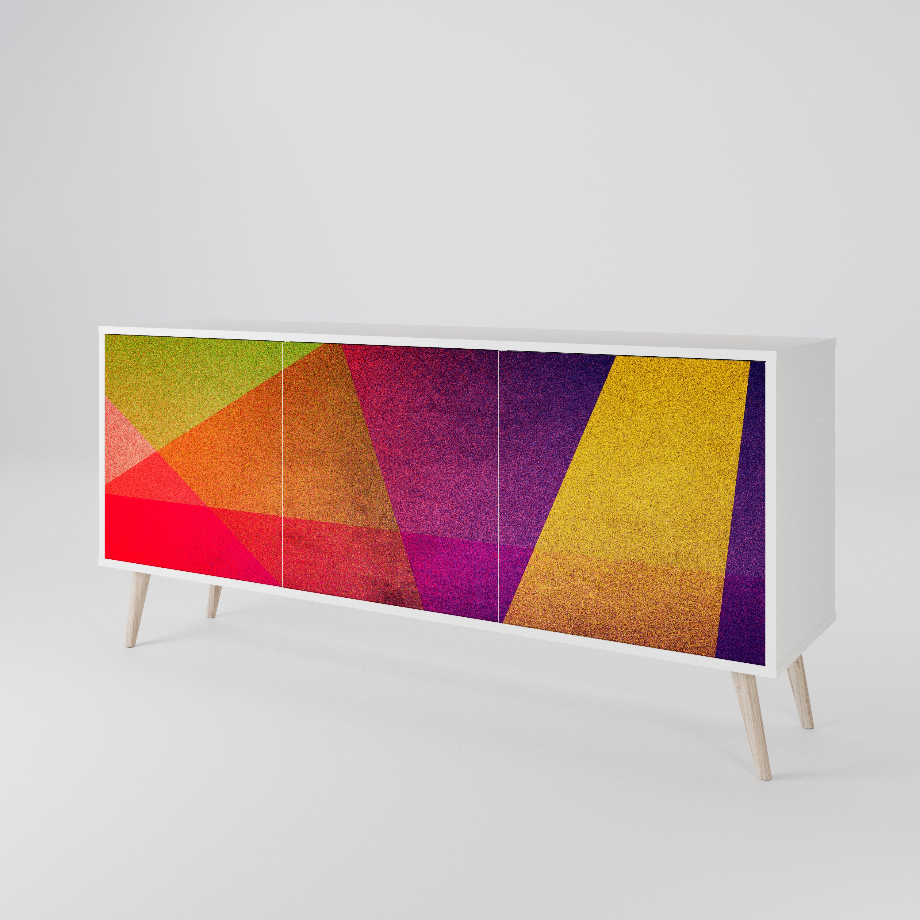 VIVID GEOMETRY Komoda 3-drzwiowa korpus Biały