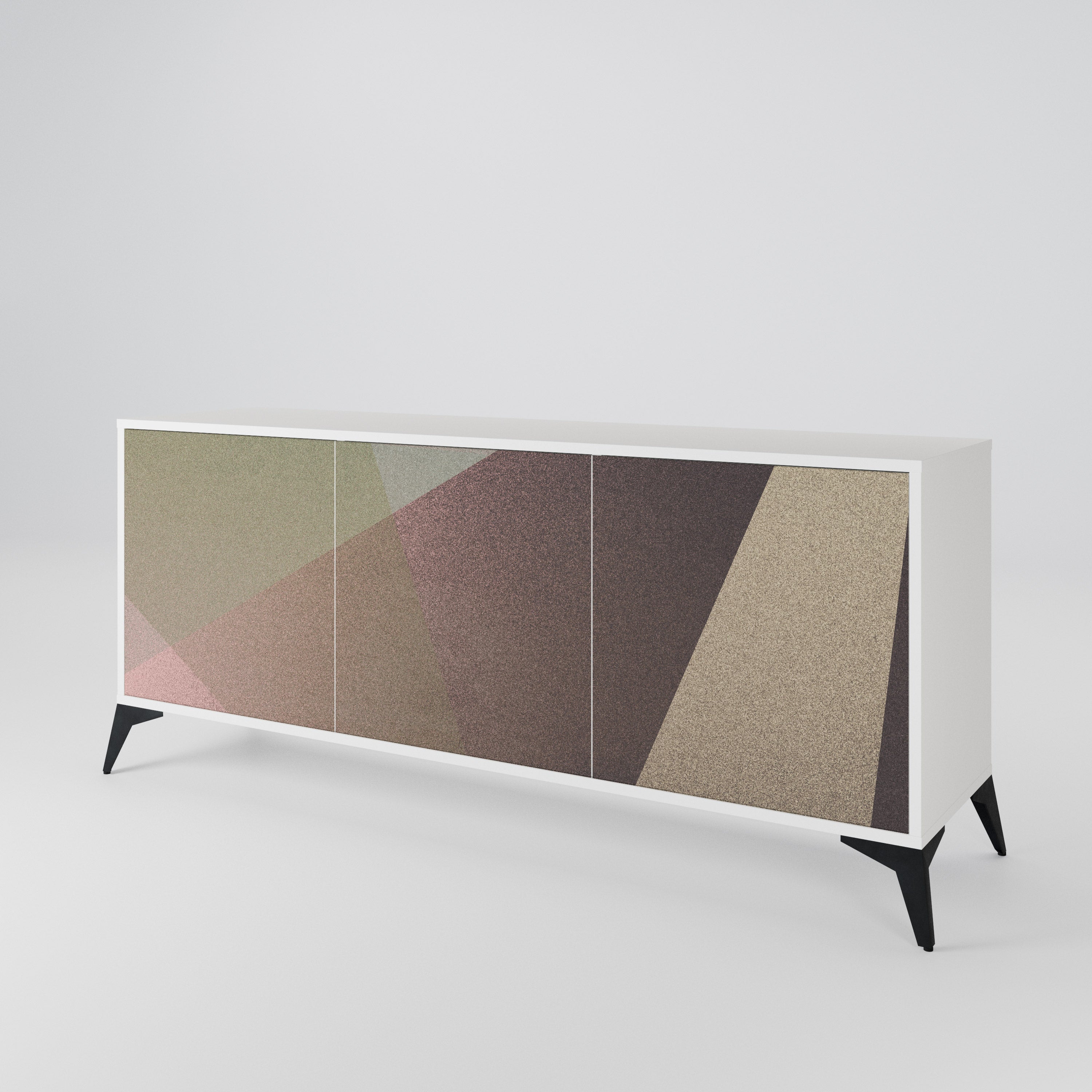 BEIGE GEOMETRY Komoda 3-drzwiowa korpus Biały