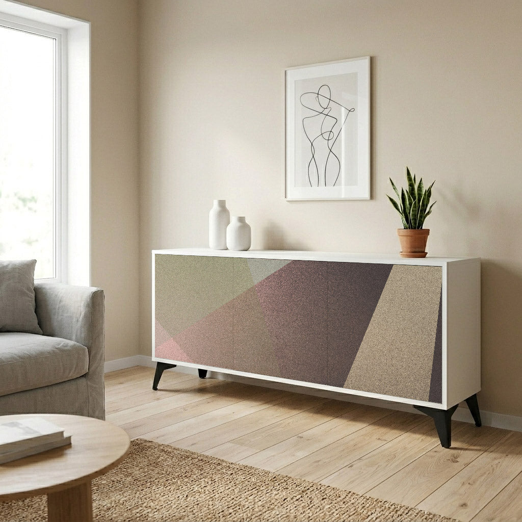 BEIGE GEOMETRY Komoda 3-drzwiowa korpus Biały