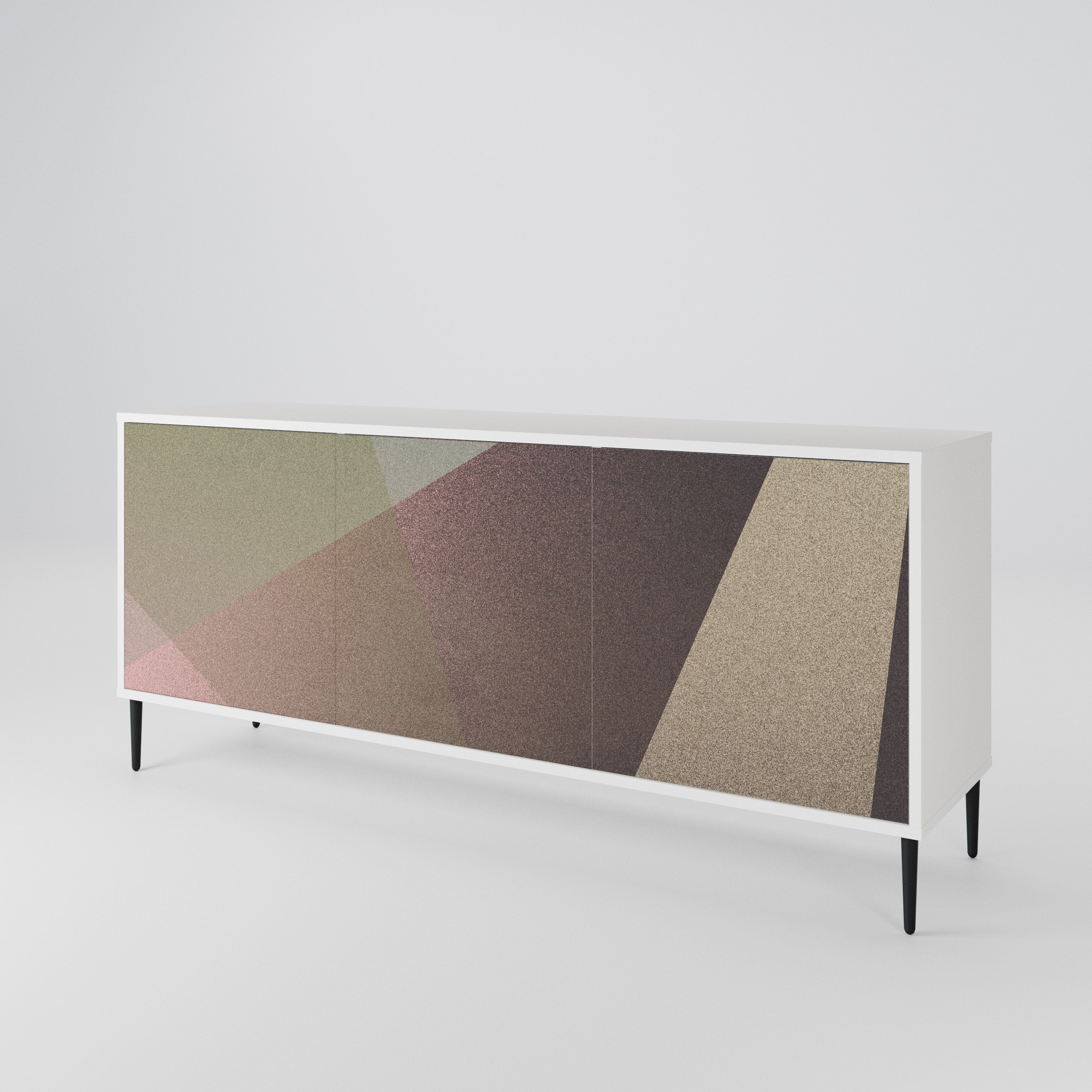 BEIGE GEOMETRY Komoda 3-drzwiowa korpus Biały