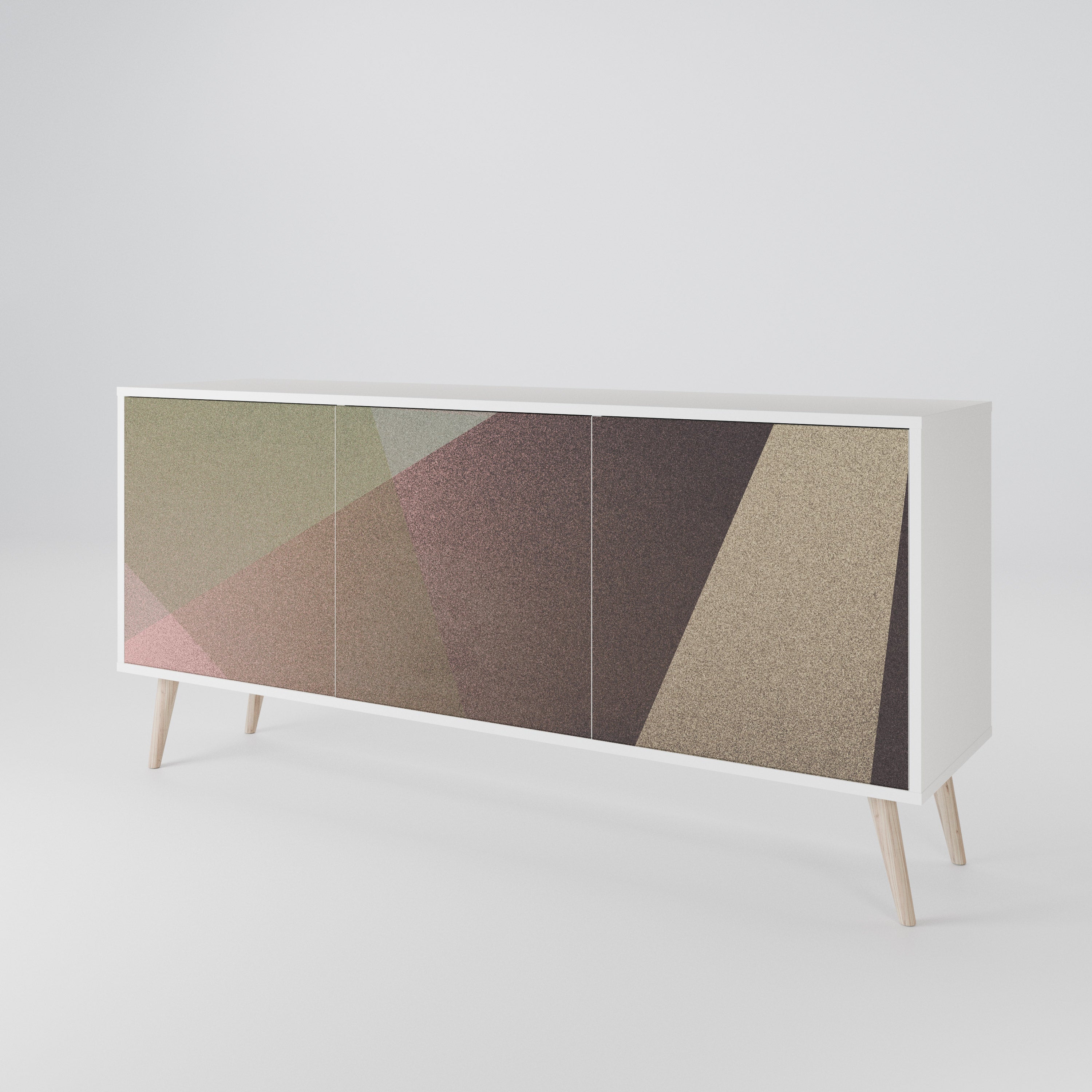 BEIGE GEOMETRY Komoda 3-drzwiowa korpus Biały