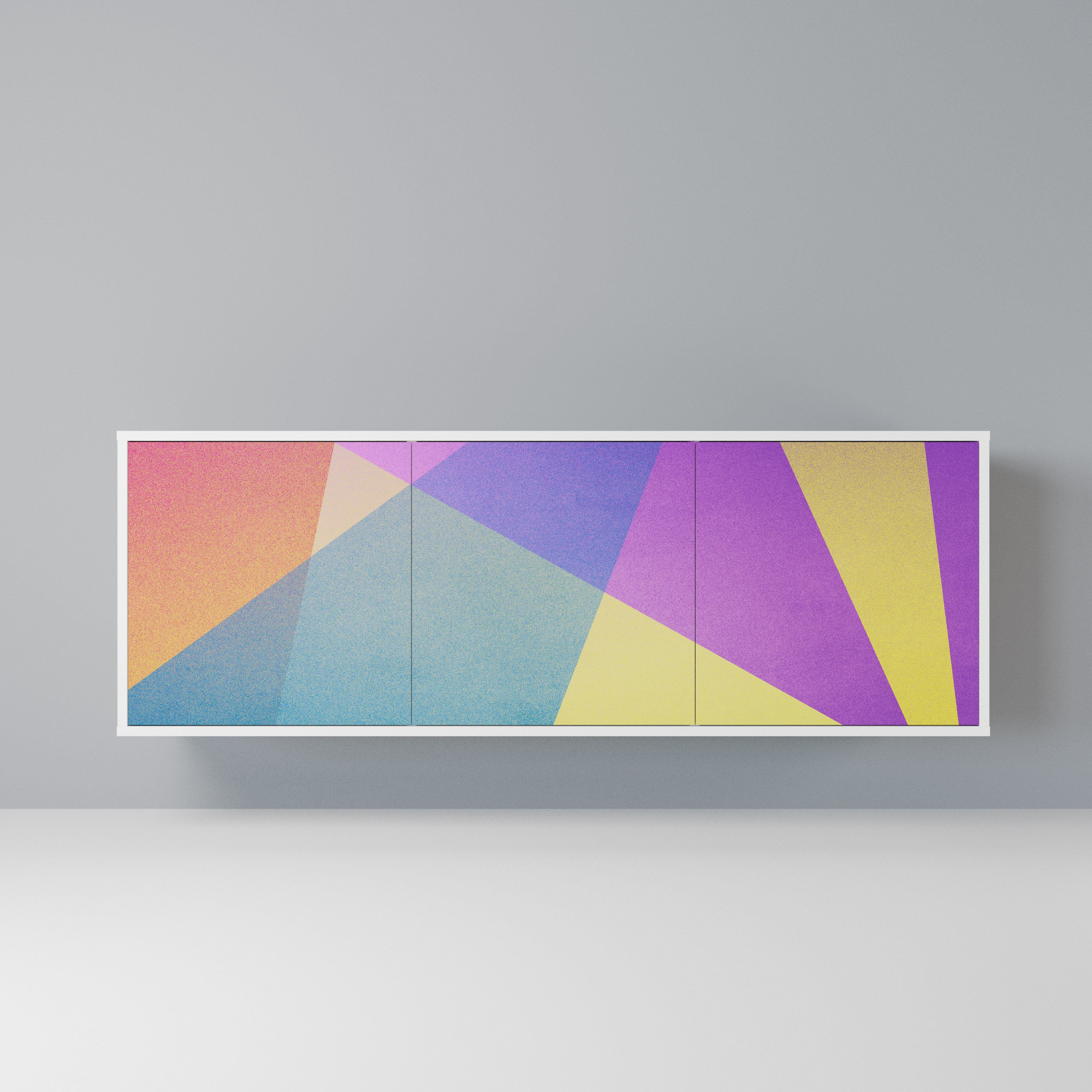 BRIGHT GEOMETRY Komoda 3-drzwiowa korpus Biały