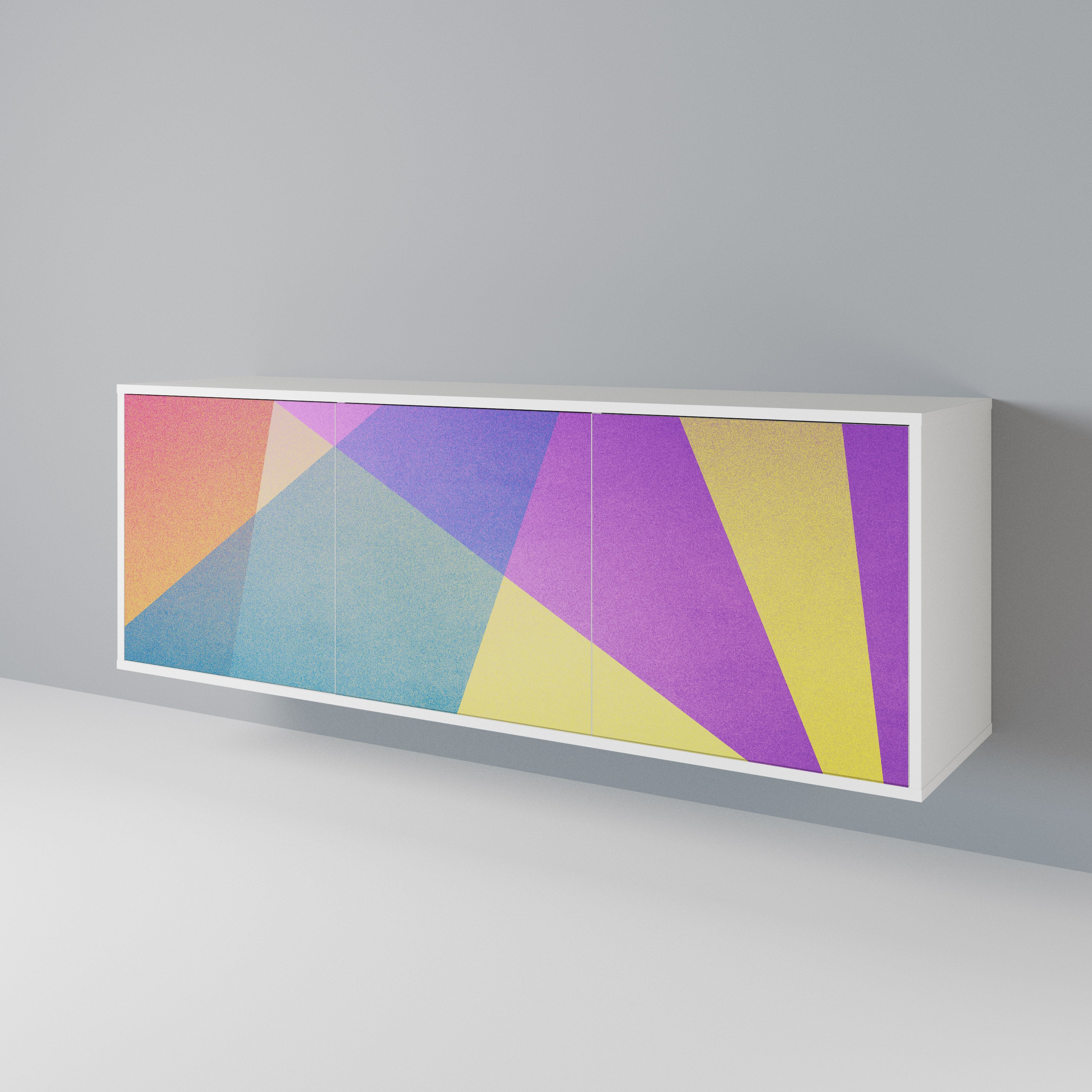 BRIGHT GEOMETRY Komoda 3-drzwiowa korpus Biały