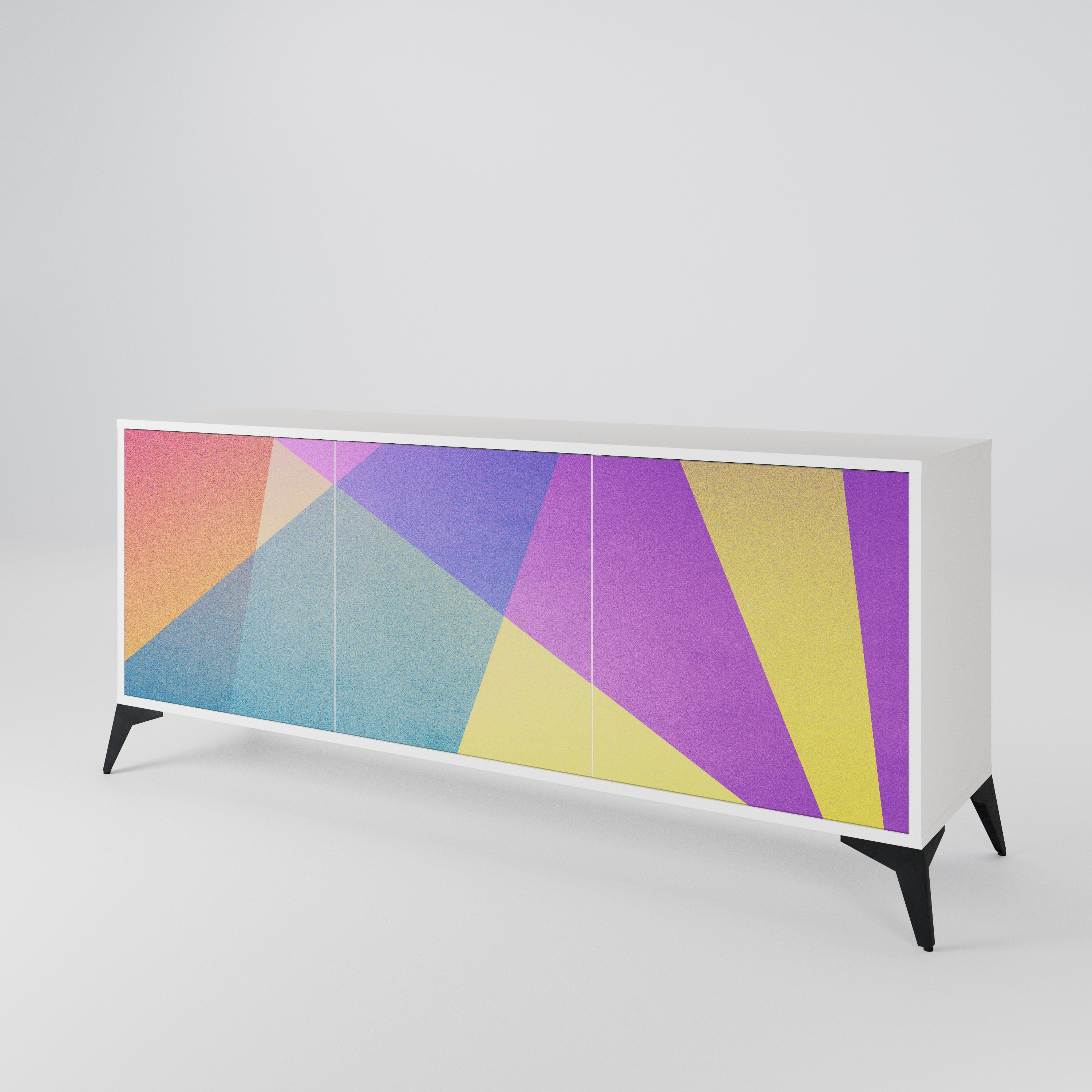BRIGHT GEOMETRY Komoda 3-drzwiowa korpus Biały
