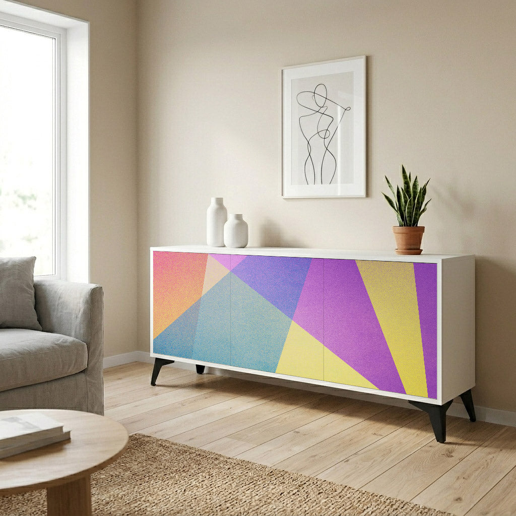 BRIGHT GEOMETRY Komoda 3-drzwiowa korpus Biały