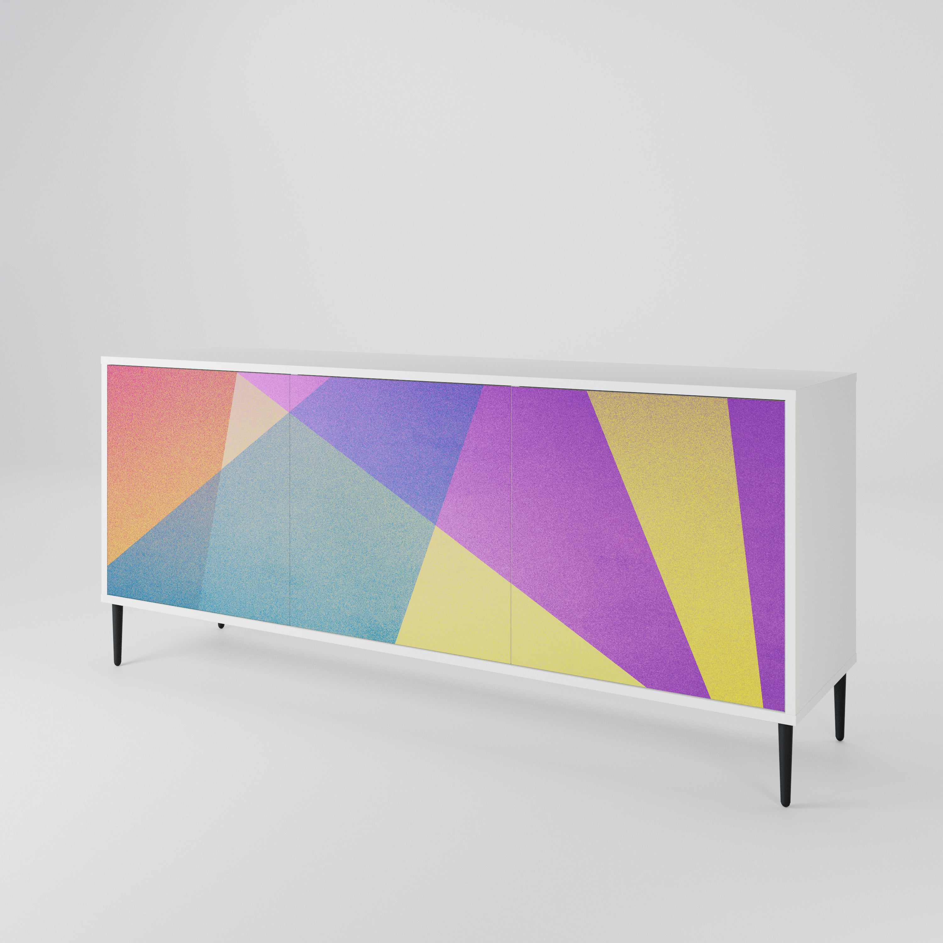 BRIGHT GEOMETRY Komoda 3-drzwiowa korpus Biały