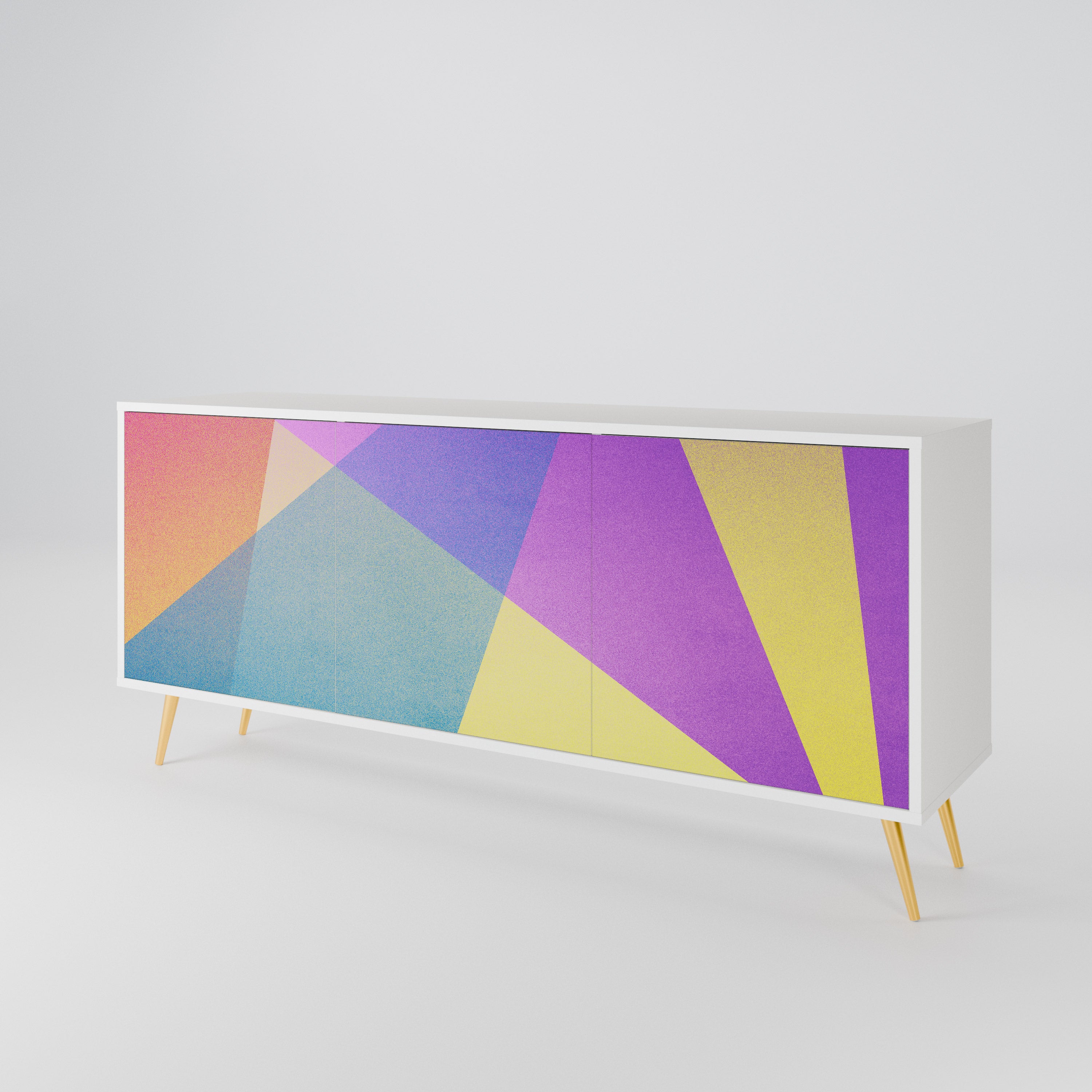BRIGHT GEOMETRY Komoda 3-drzwiowa korpus Biały