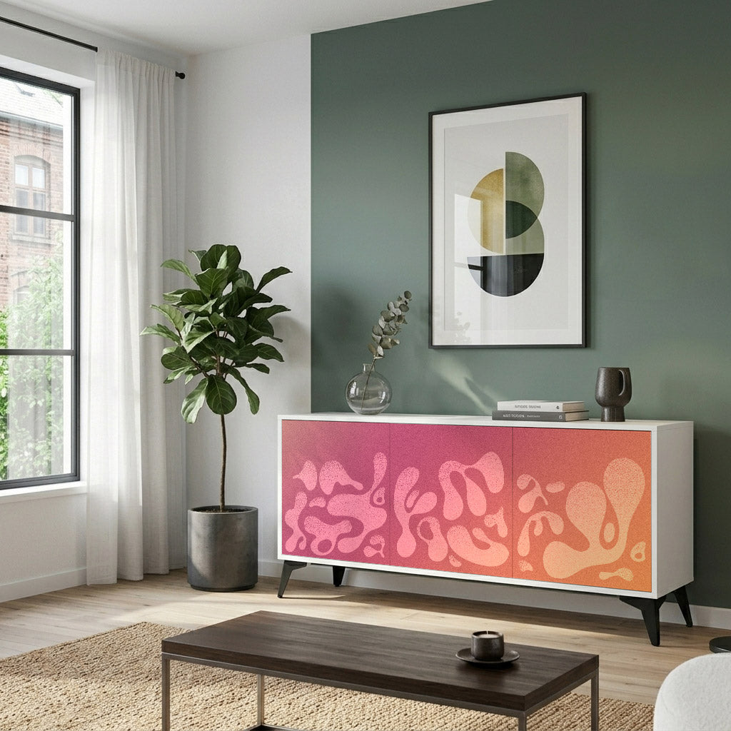 IRREGULAR PINK Komoda 3-drzwiowa korpus Biały