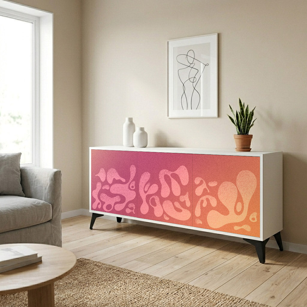 IRREGULAR PINK Komoda 3-drzwiowa korpus Biały
