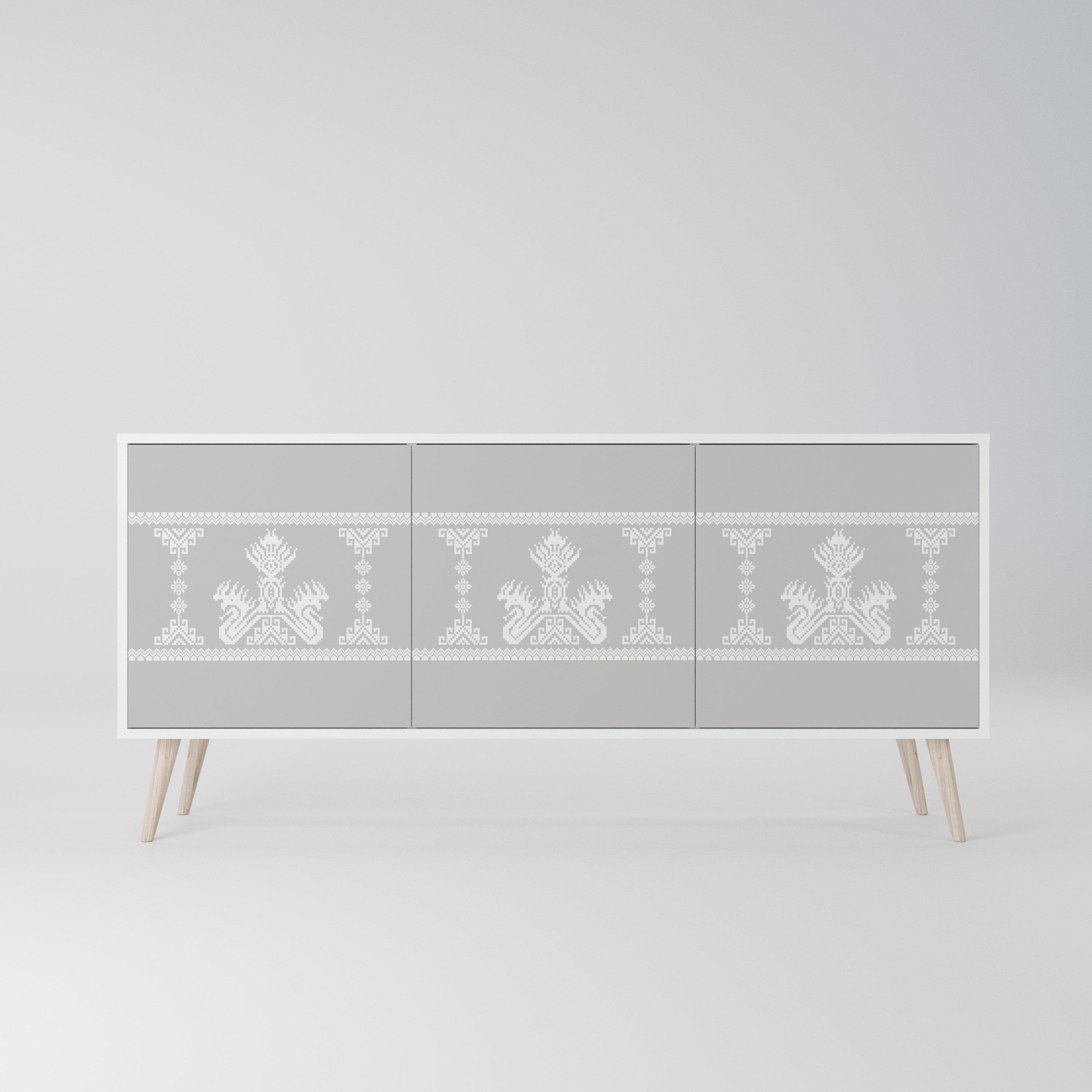 THAI GRAY Komoda 3-drzwiowa korpus Biały