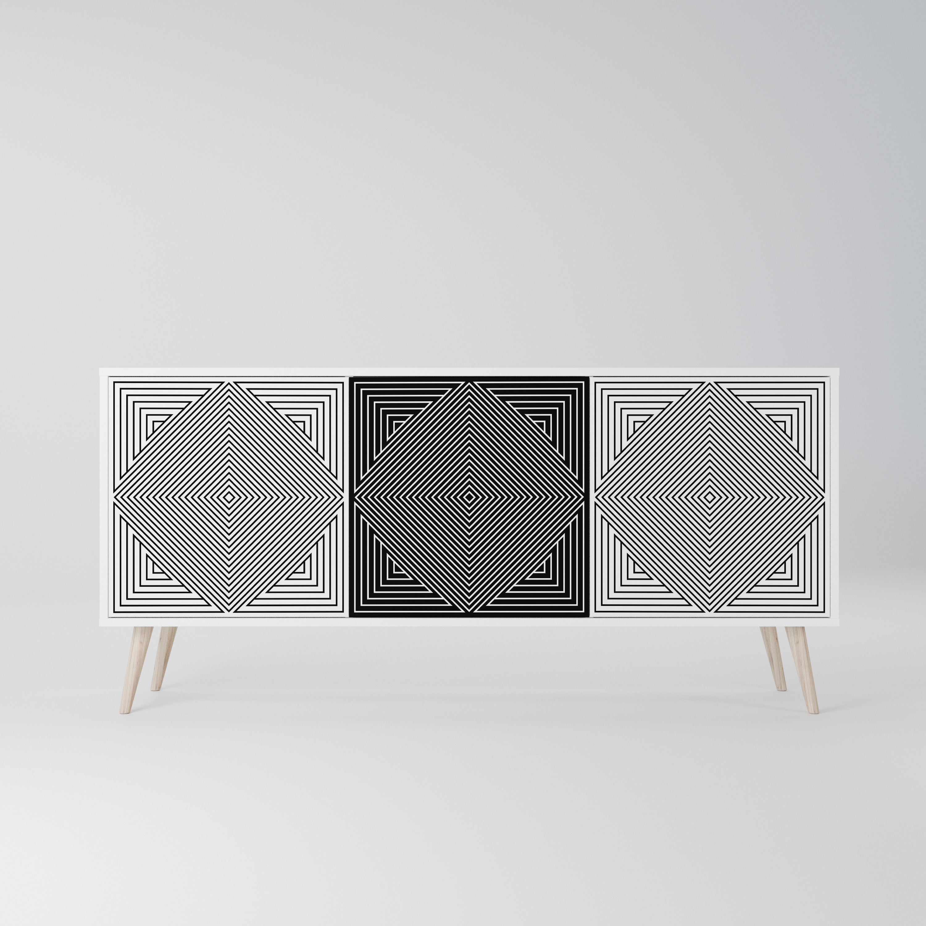 POLYGON ILLUSION Komoda 3-drzwiowa korpus Biały