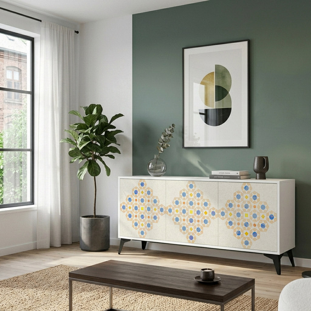 PATTERNED PRISM Komoda 3-drzwiowa korpus Biały