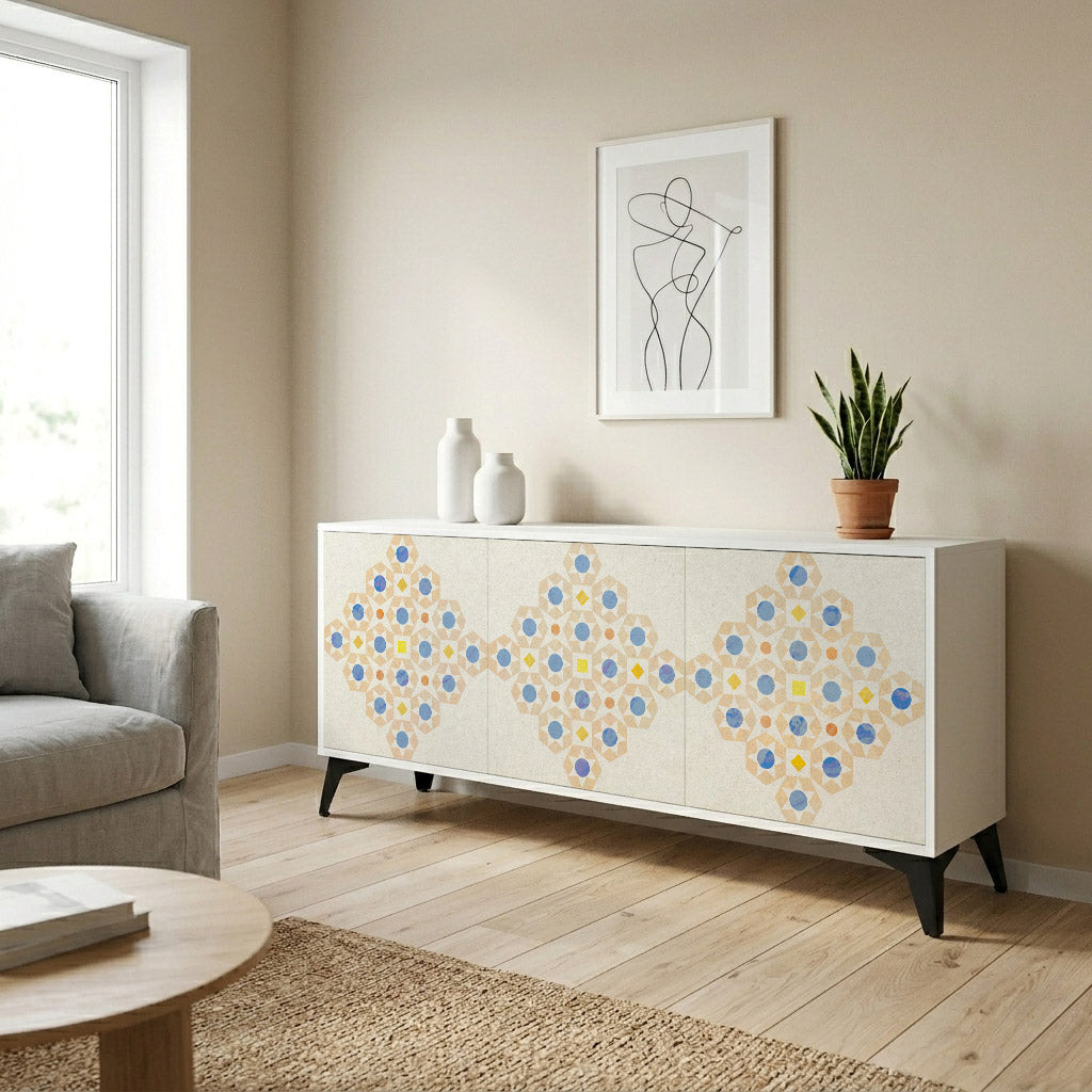 PATTERNED PRISM Komoda 3-drzwiowa korpus Biały