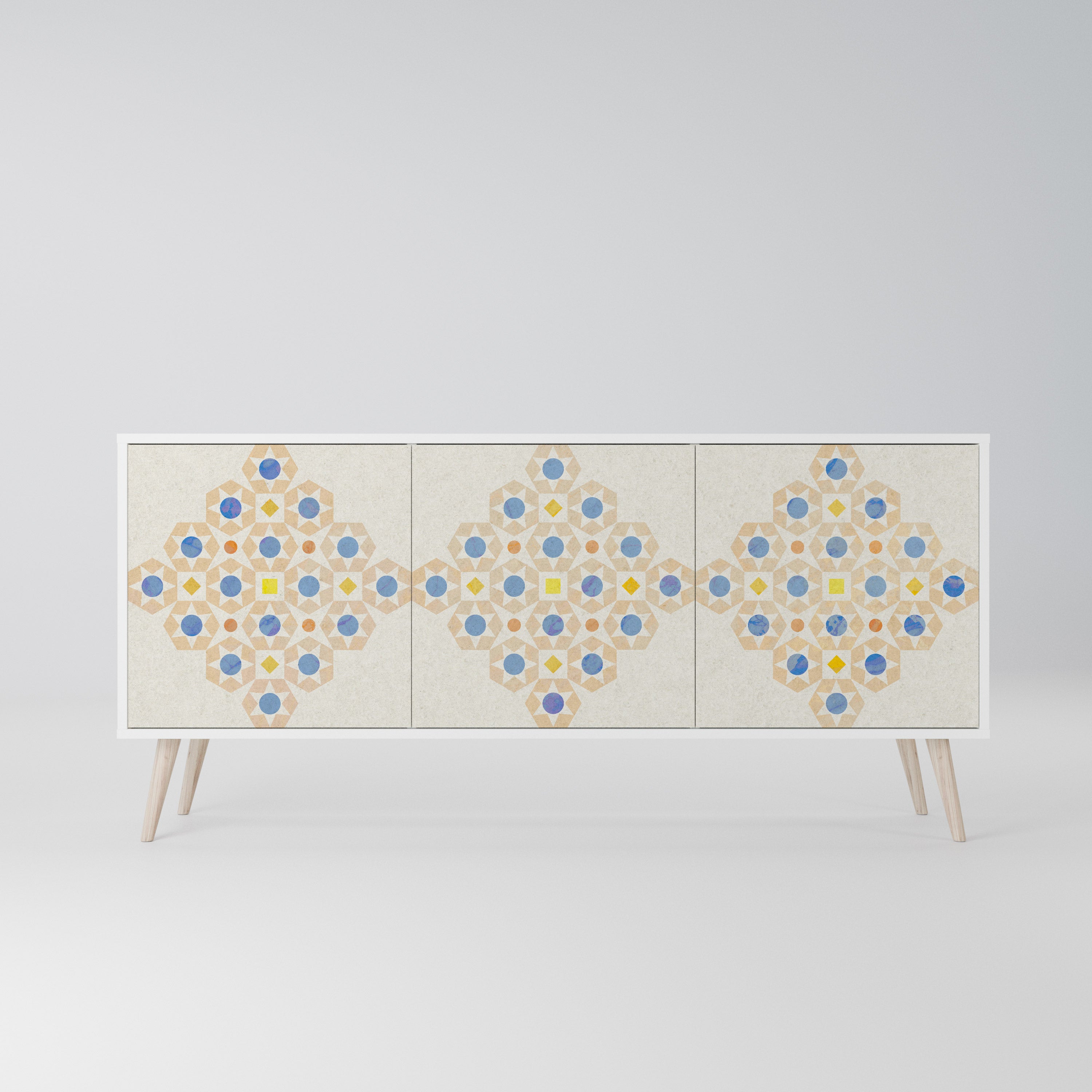 PATTERNED PRISM Komoda 3-drzwiowa korpus Biały