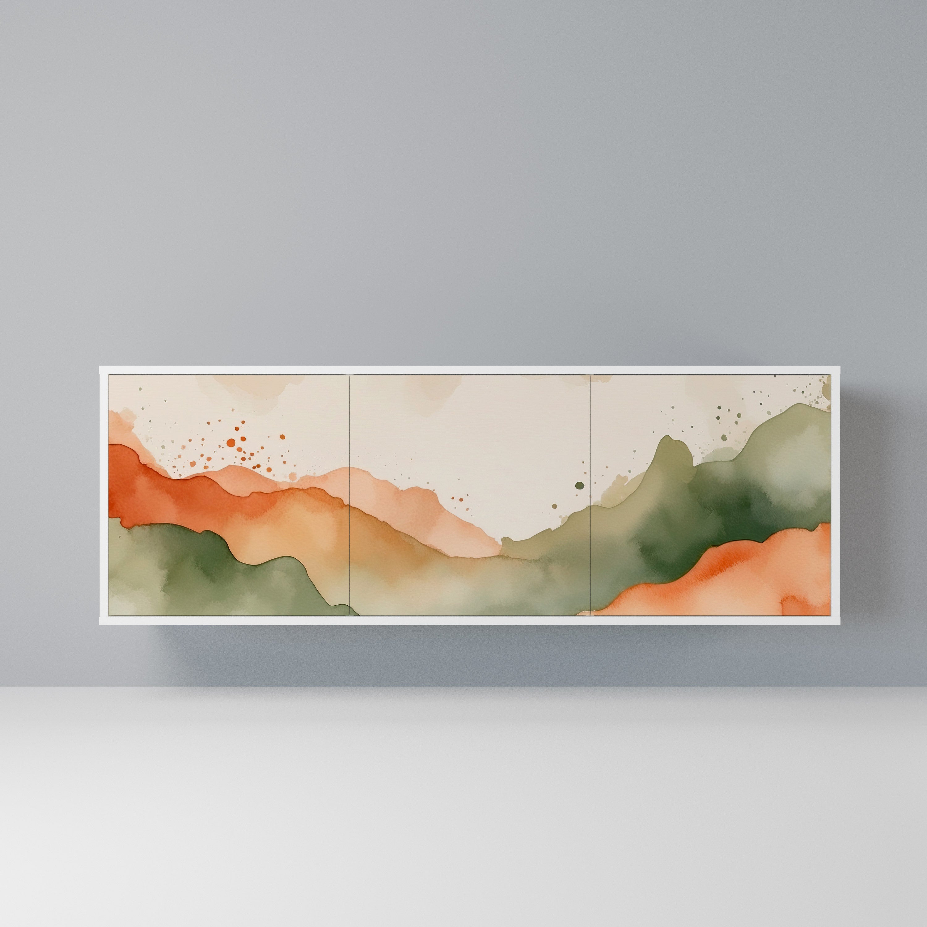 WATERCOLOUR PEAKS Komoda 3-drzwiowa korpus Biały