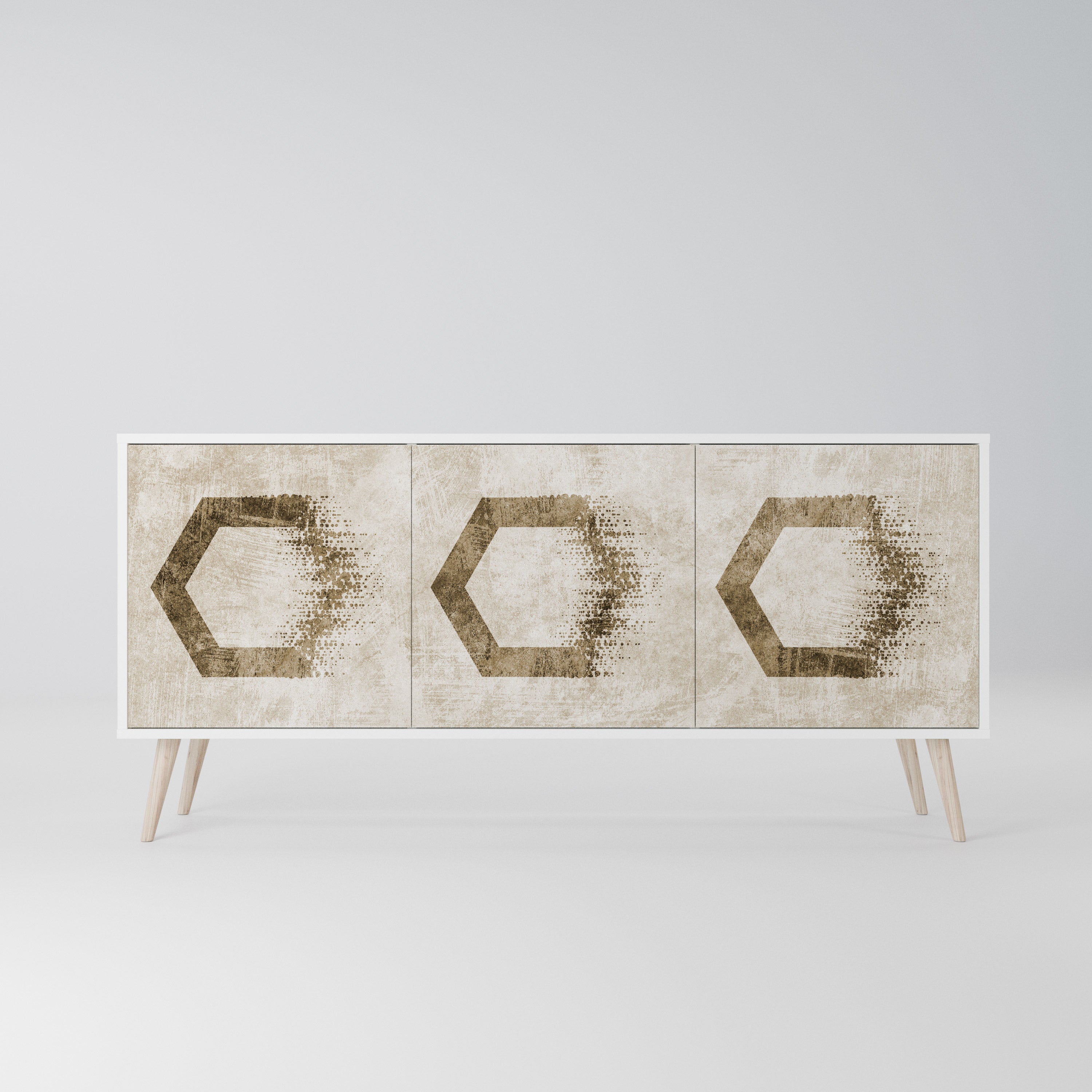 HEXAGONAL SHAPES Komoda 3-drzwiowa korpus Biały