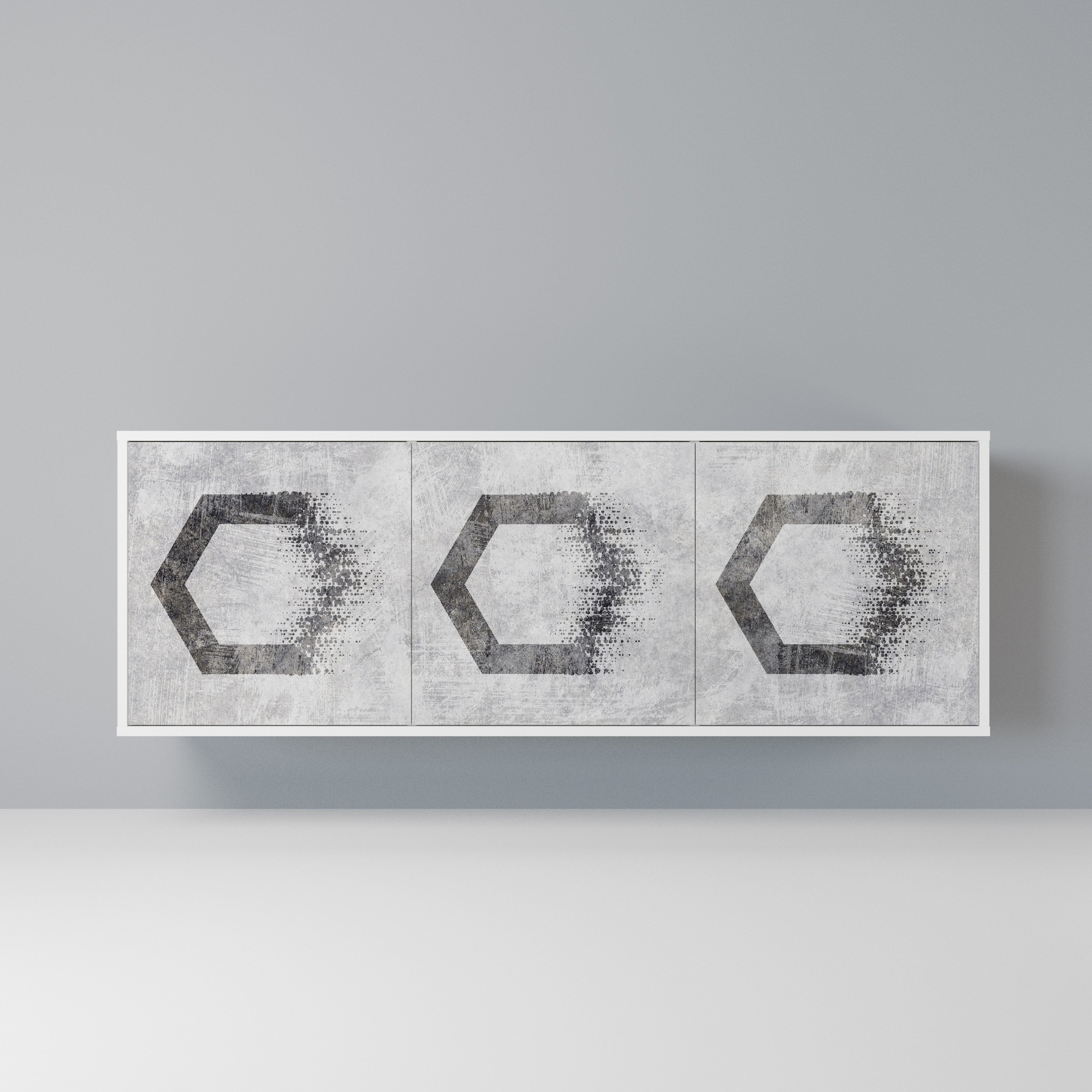 HEXAGONAL FIGURES Komoda 3-drzwiowa korpus Biały