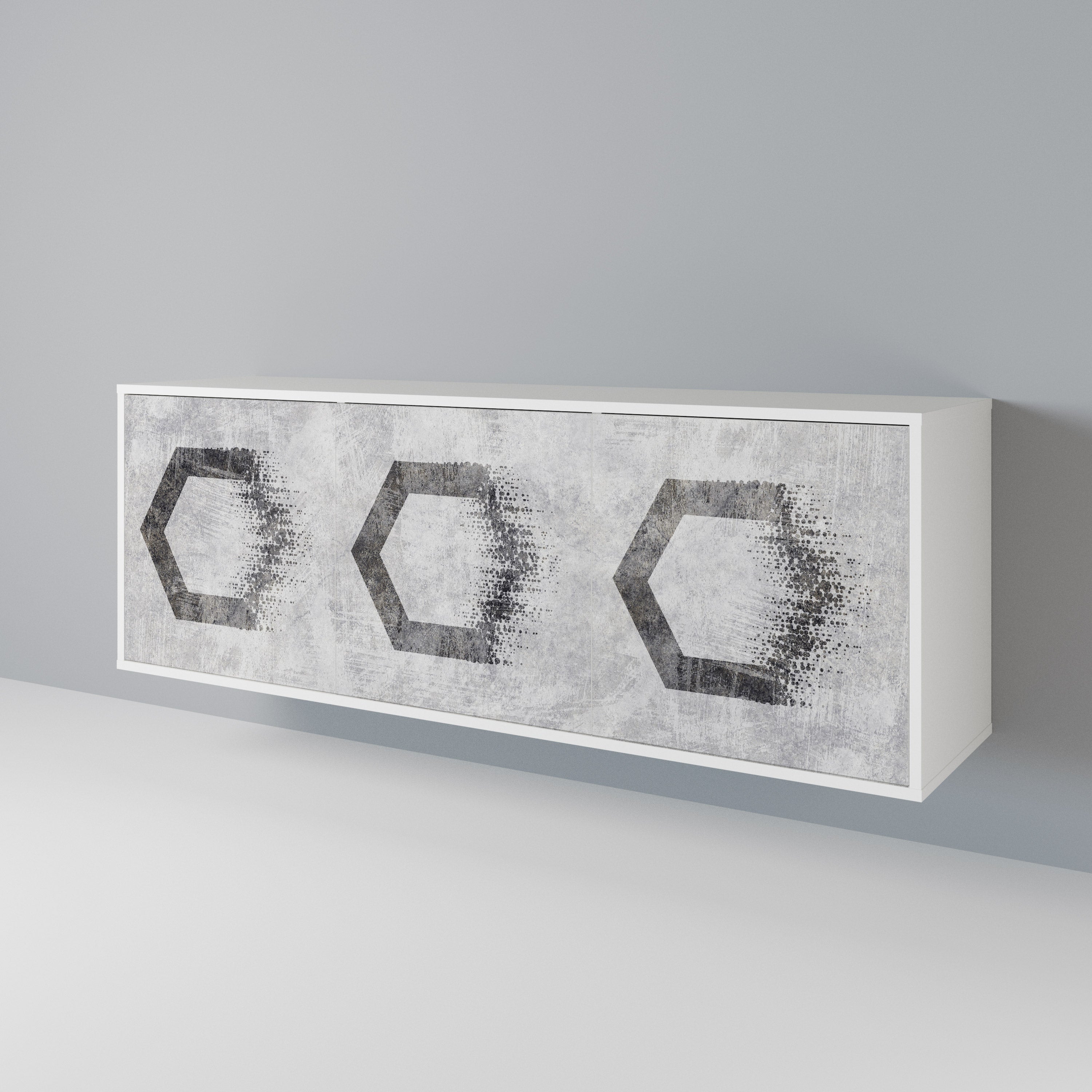 HEXAGONAL FIGURES Komoda 3-drzwiowa korpus Biały