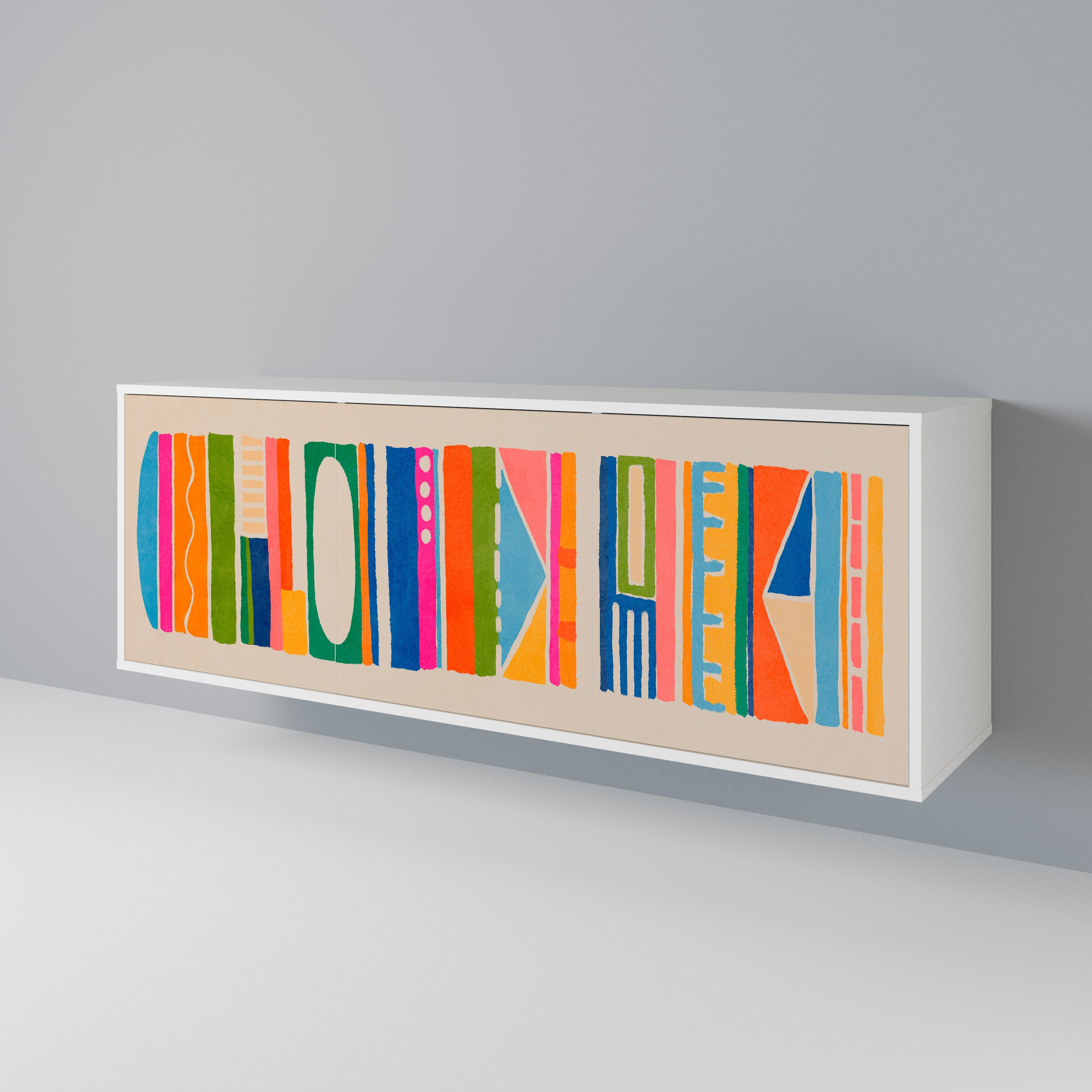 GEOMETRIC SHINE Komoda 3-drzwiowa korpus Biały