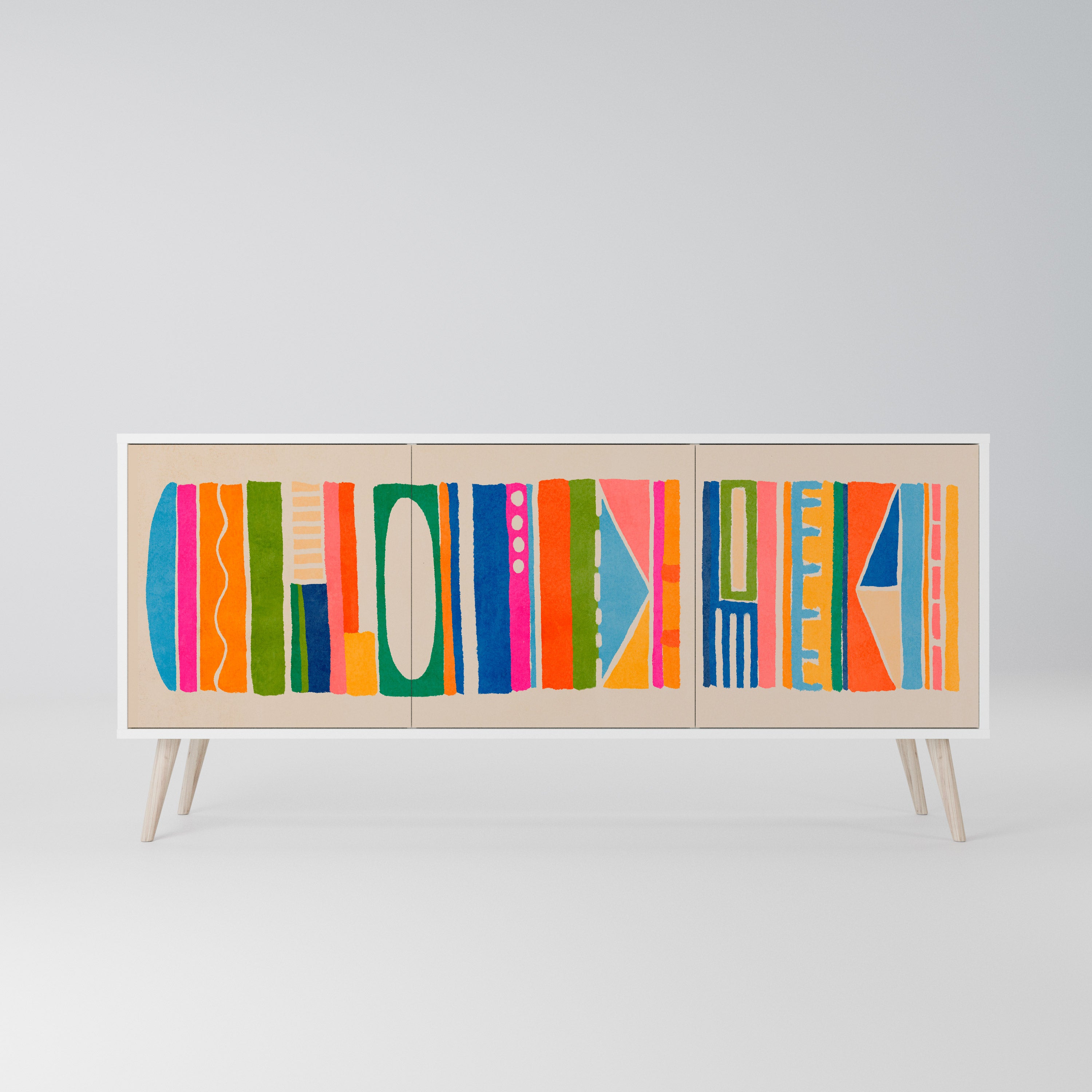 GEOMETRIC SHINE Komoda 3-drzwiowa korpus Biały