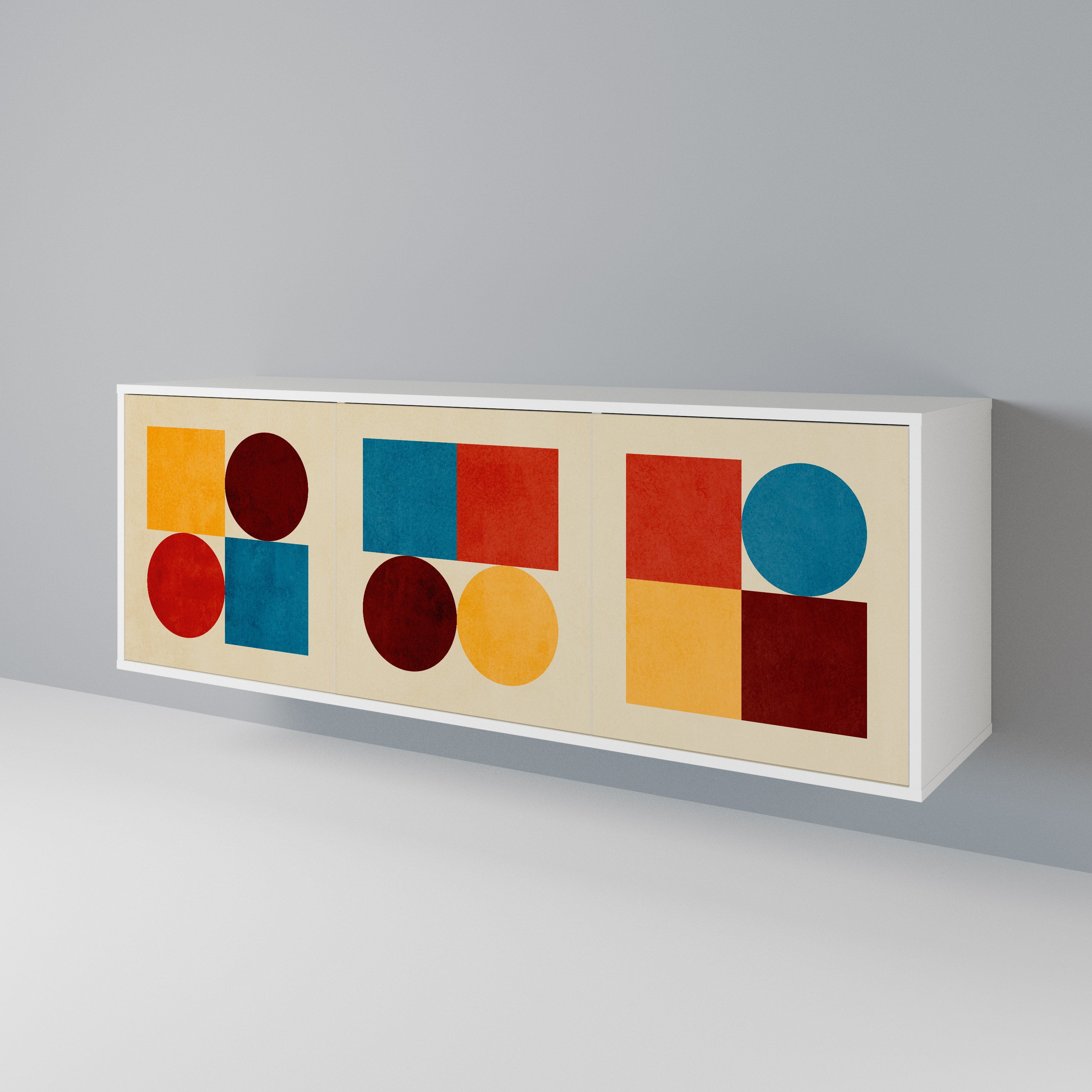 GEOMETRIC PUZZLE Komoda 3-drzwiowa korpus Biały
