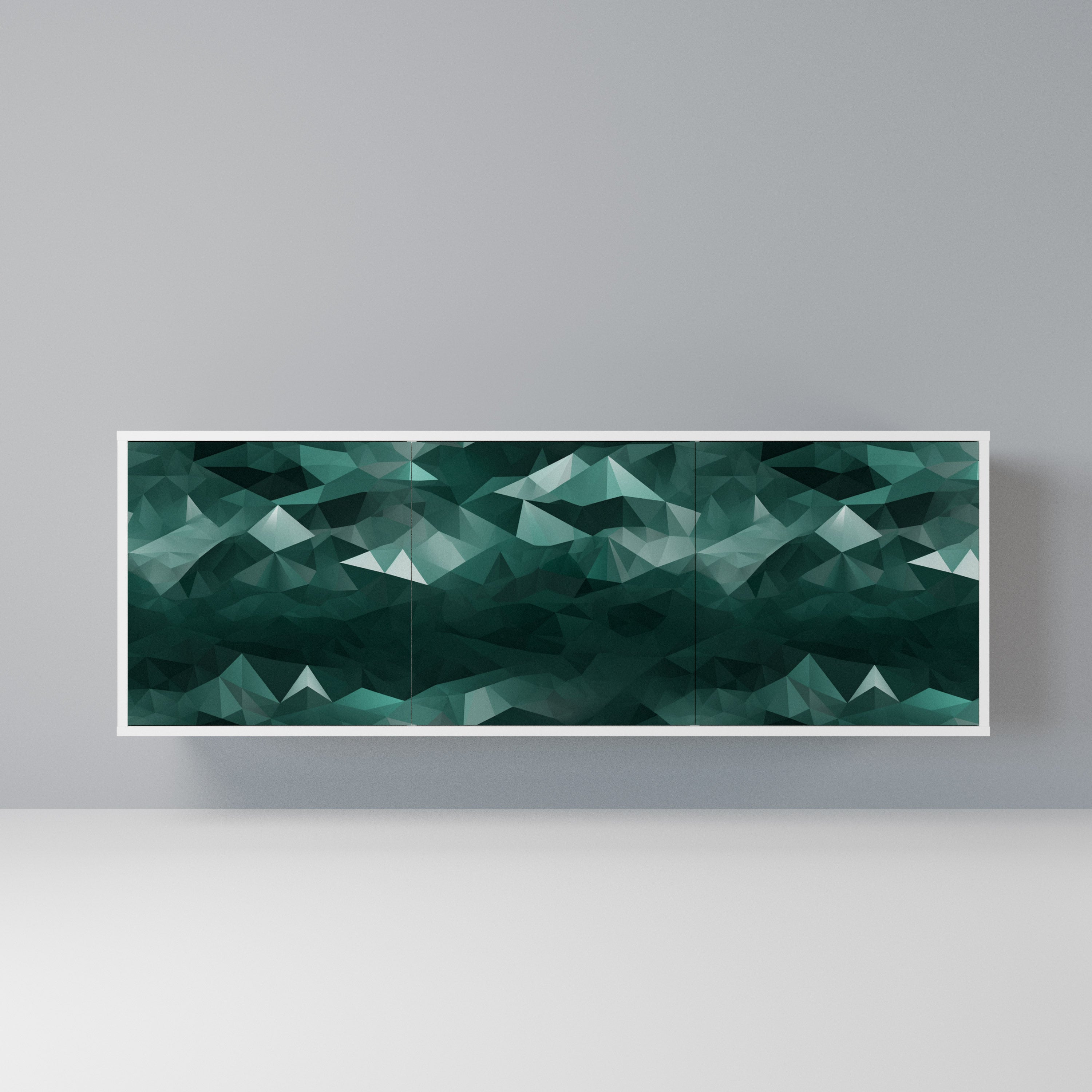 POLYGONAL FLOATING Komoda 3-drzwiowa korpus Biały
