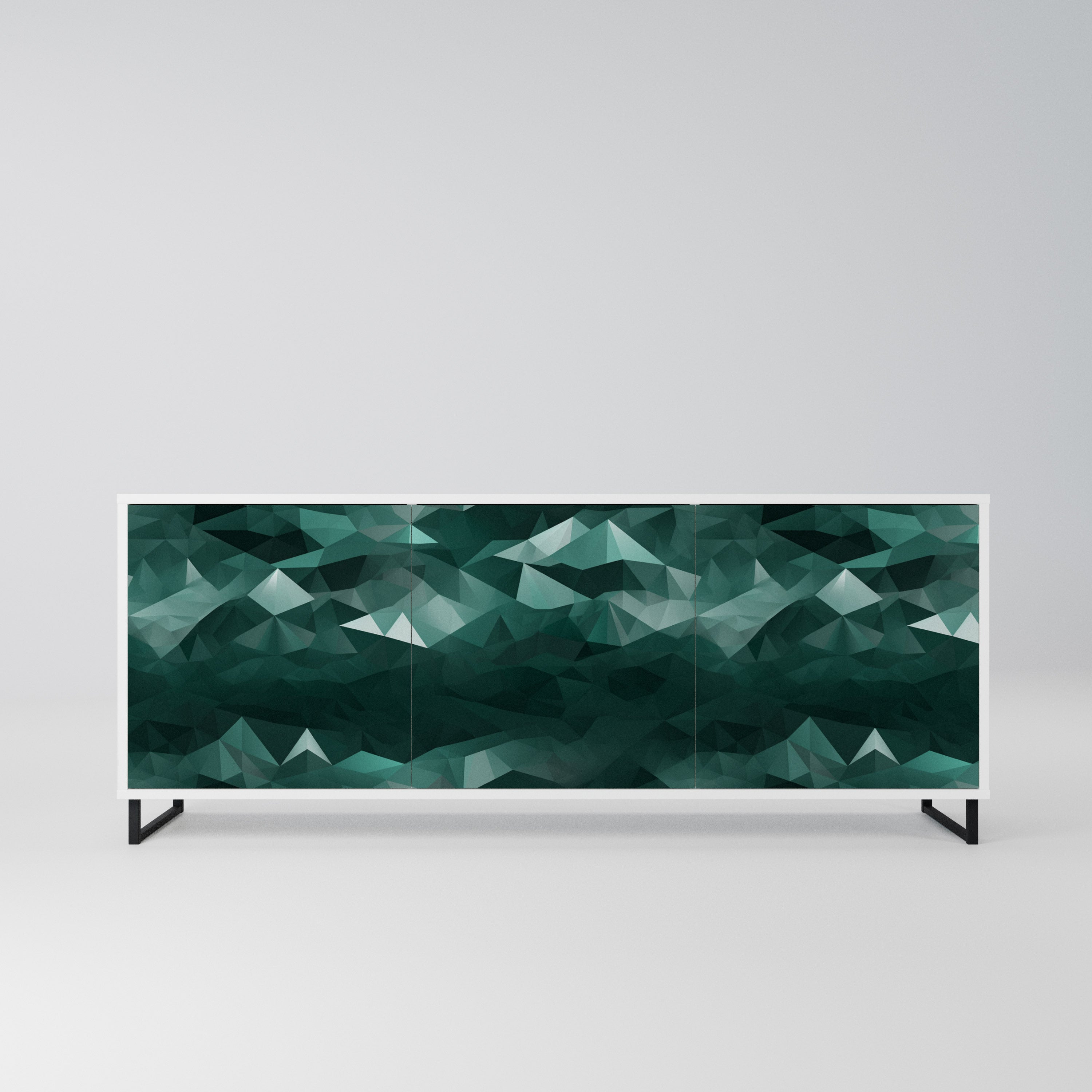 POLYGONAL FLOATING Komoda 3-drzwiowa korpus Biały