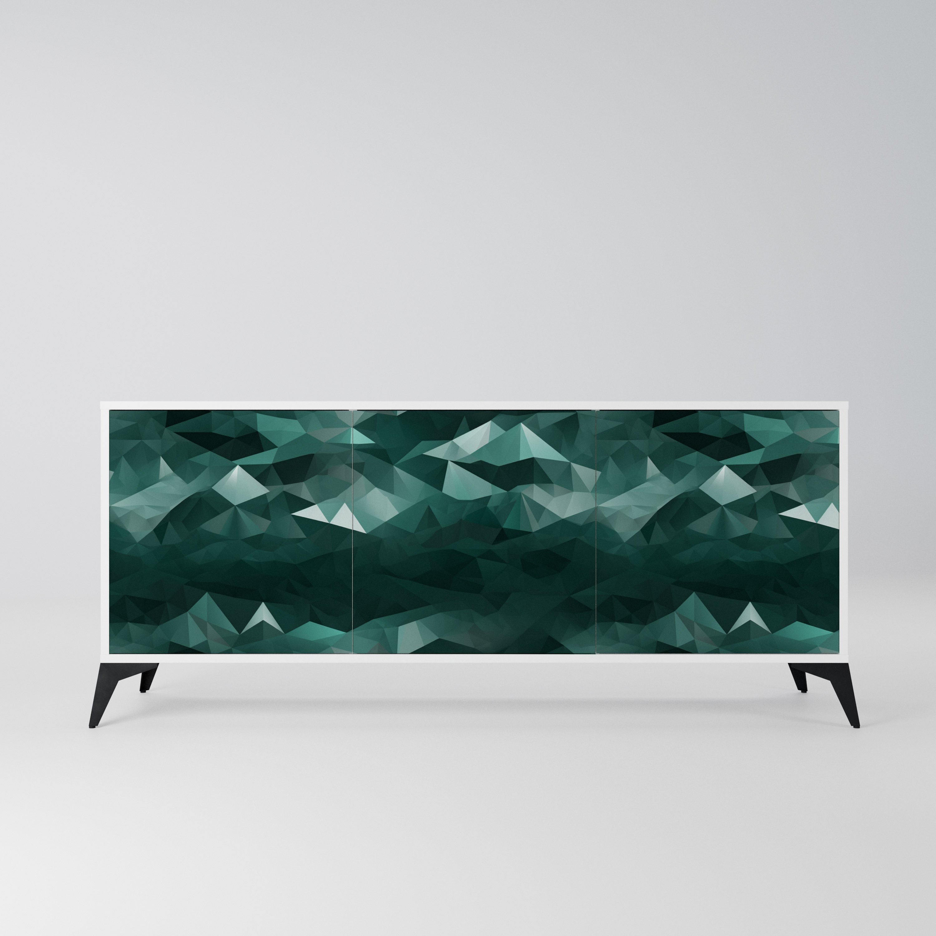 POLYGONAL FLOATING Komoda 3-drzwiowa korpus Biały