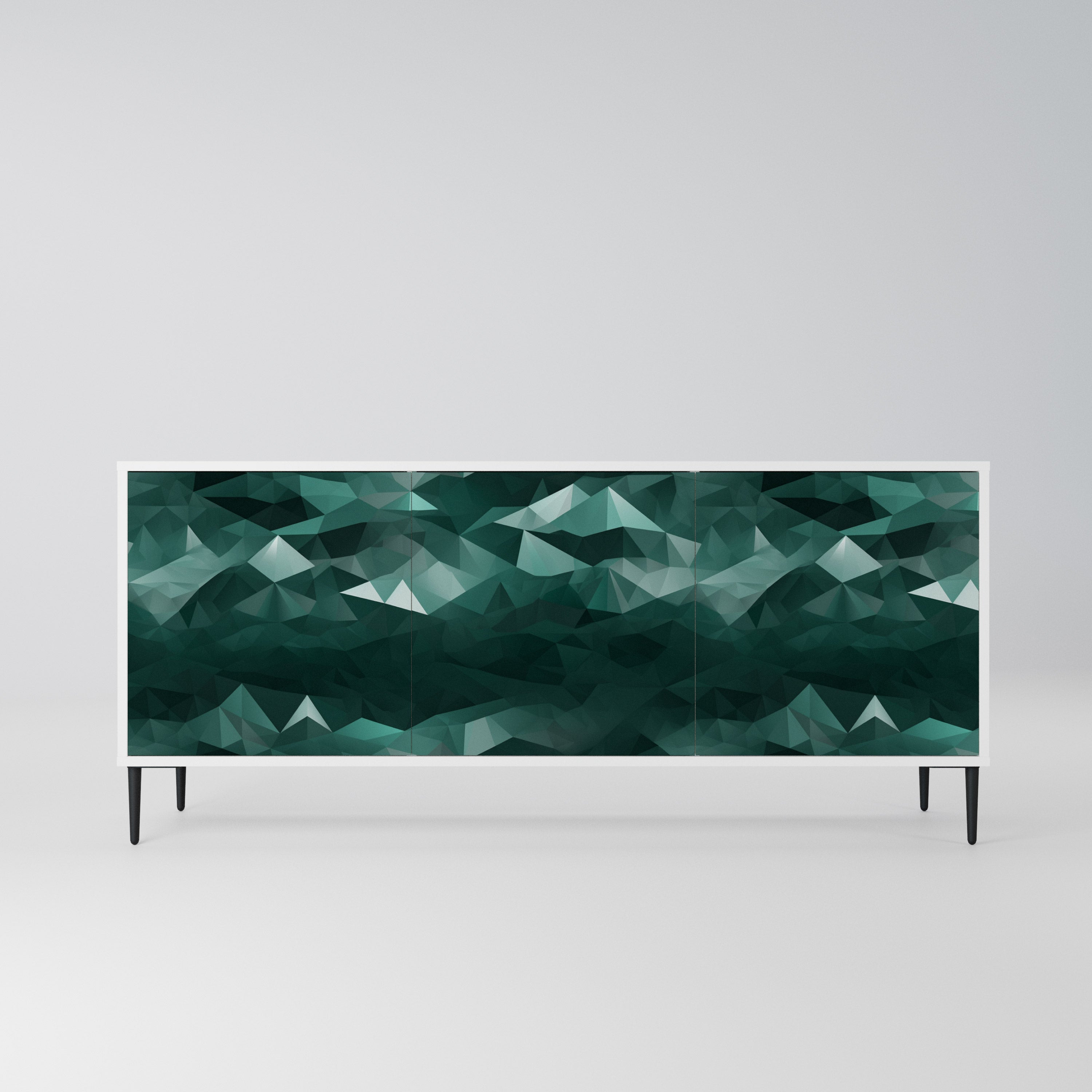 POLYGONAL FLOATING Komoda 3-drzwiowa korpus Biały