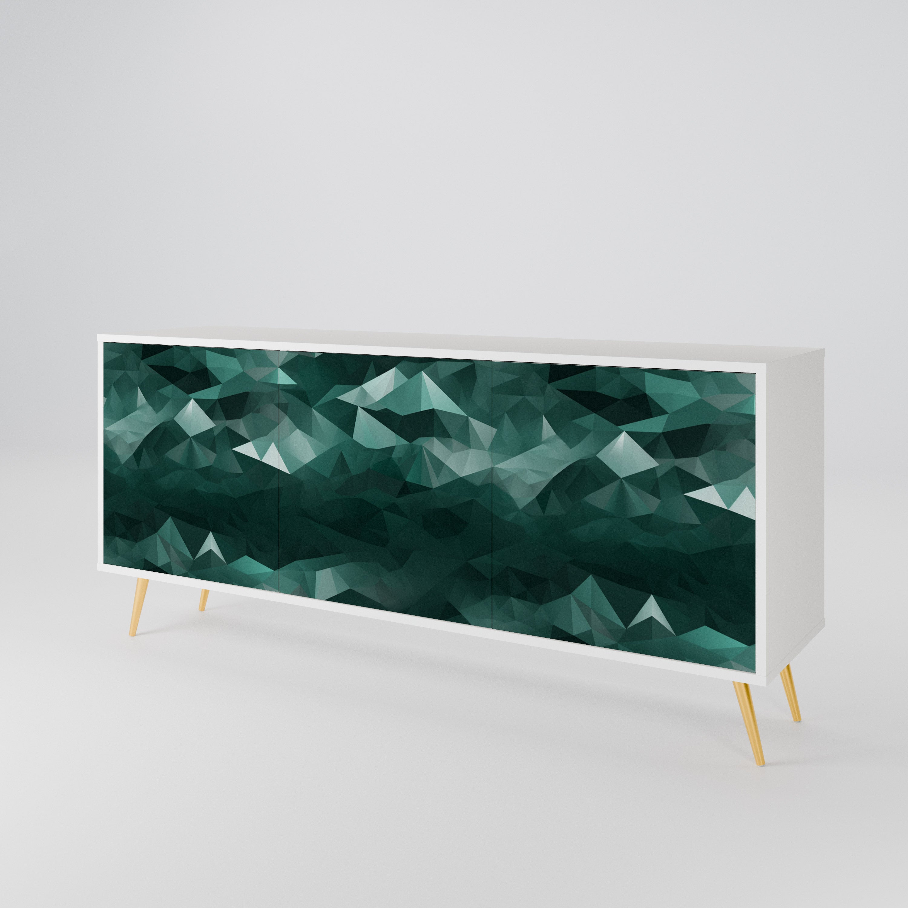 POLYGONAL FLOATING Komoda 3-drzwiowa korpus Biały