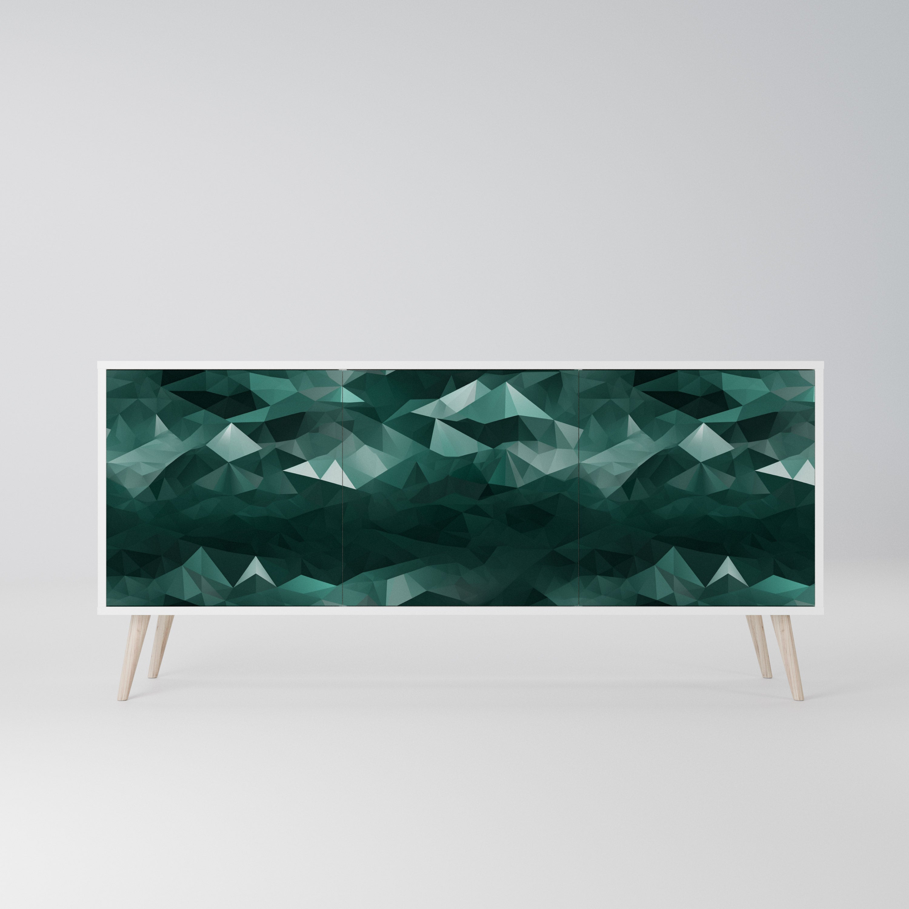 POLYGONAL FLOATING Komoda 3-drzwiowa korpus Biały