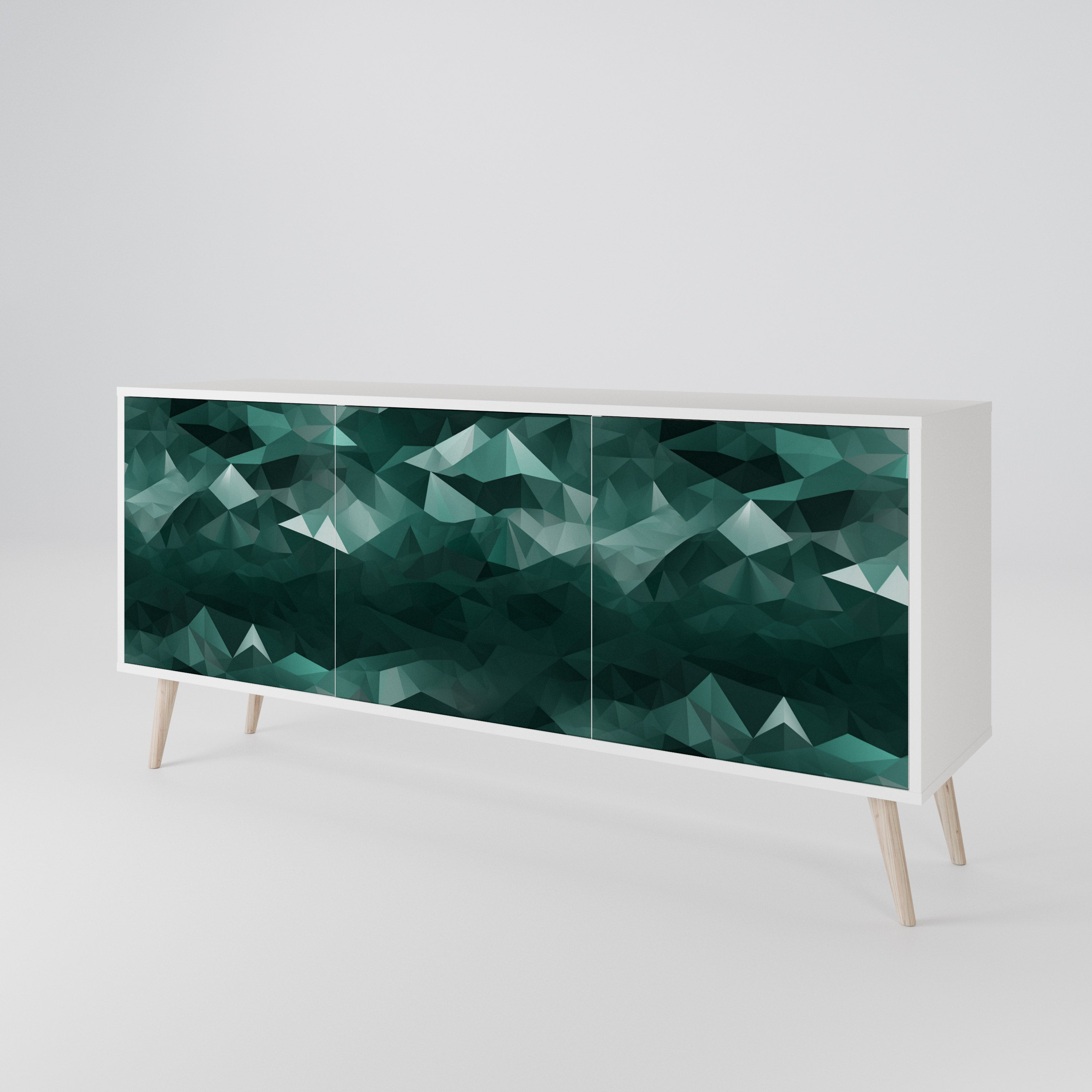 POLYGONAL FLOATING Komoda 3-drzwiowa korpus Biały