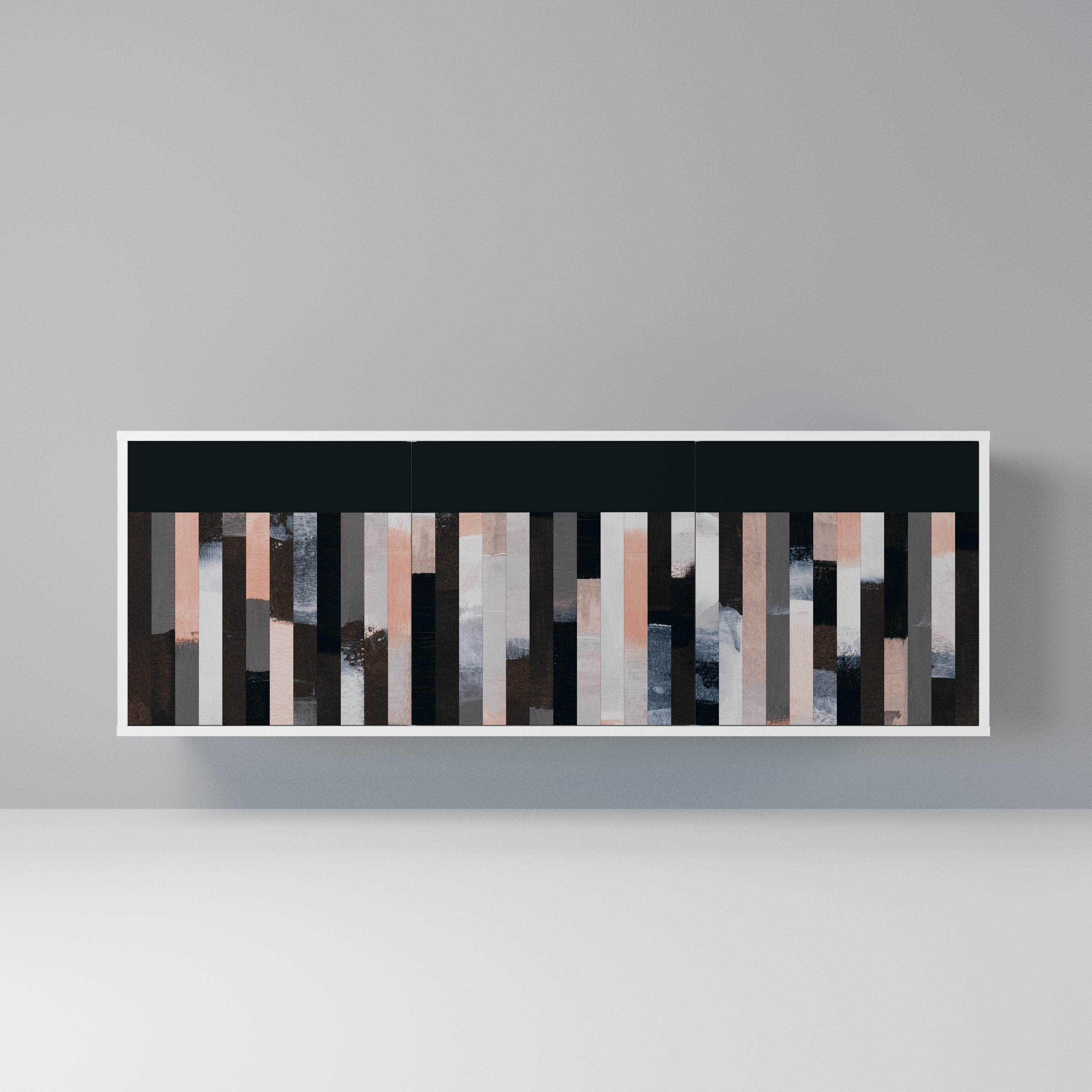 COLLAGE OF RECTANGLES Komoda 3-drzwiowa korpus Biały