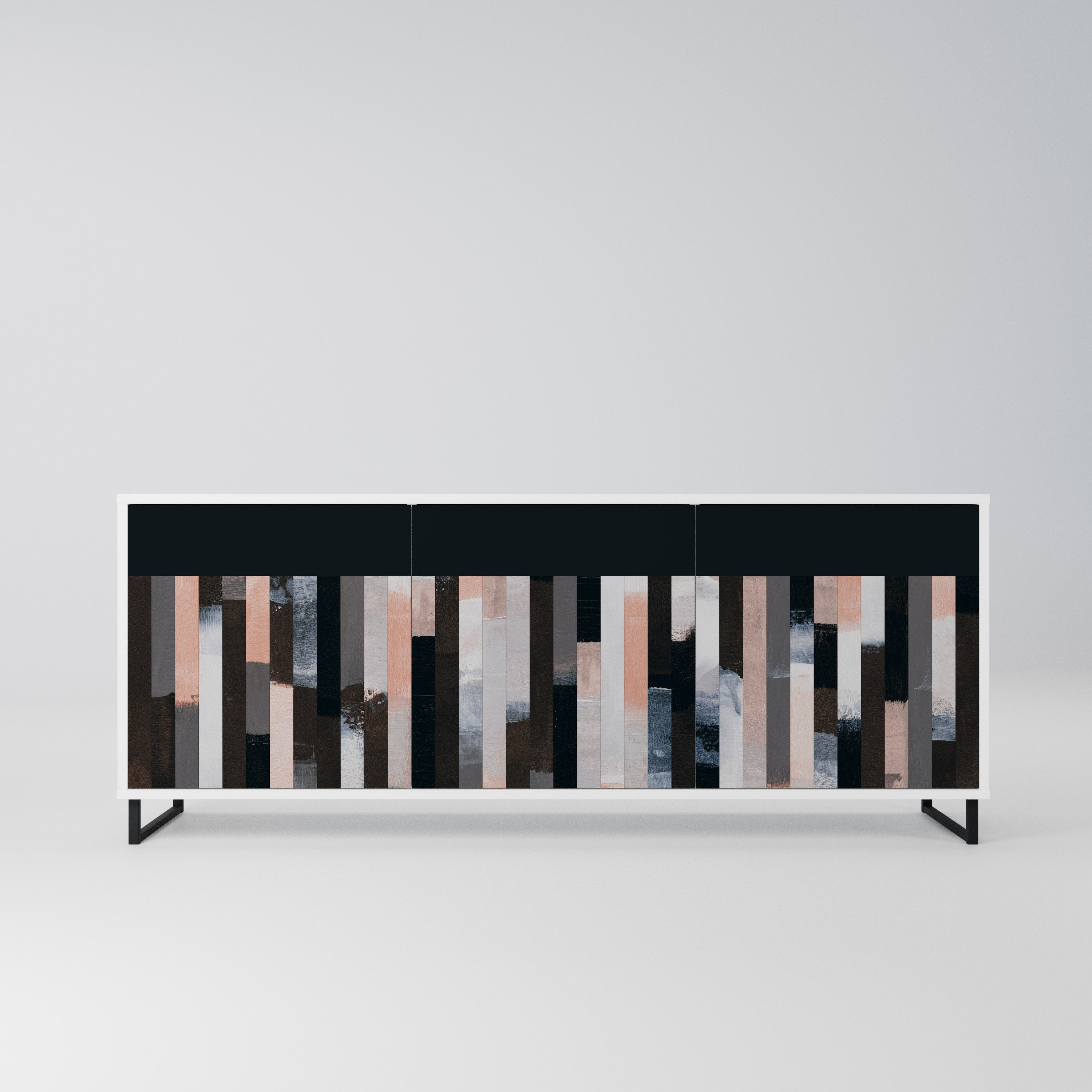 COLLAGE OF RECTANGLES Komoda 3-drzwiowa korpus Biały