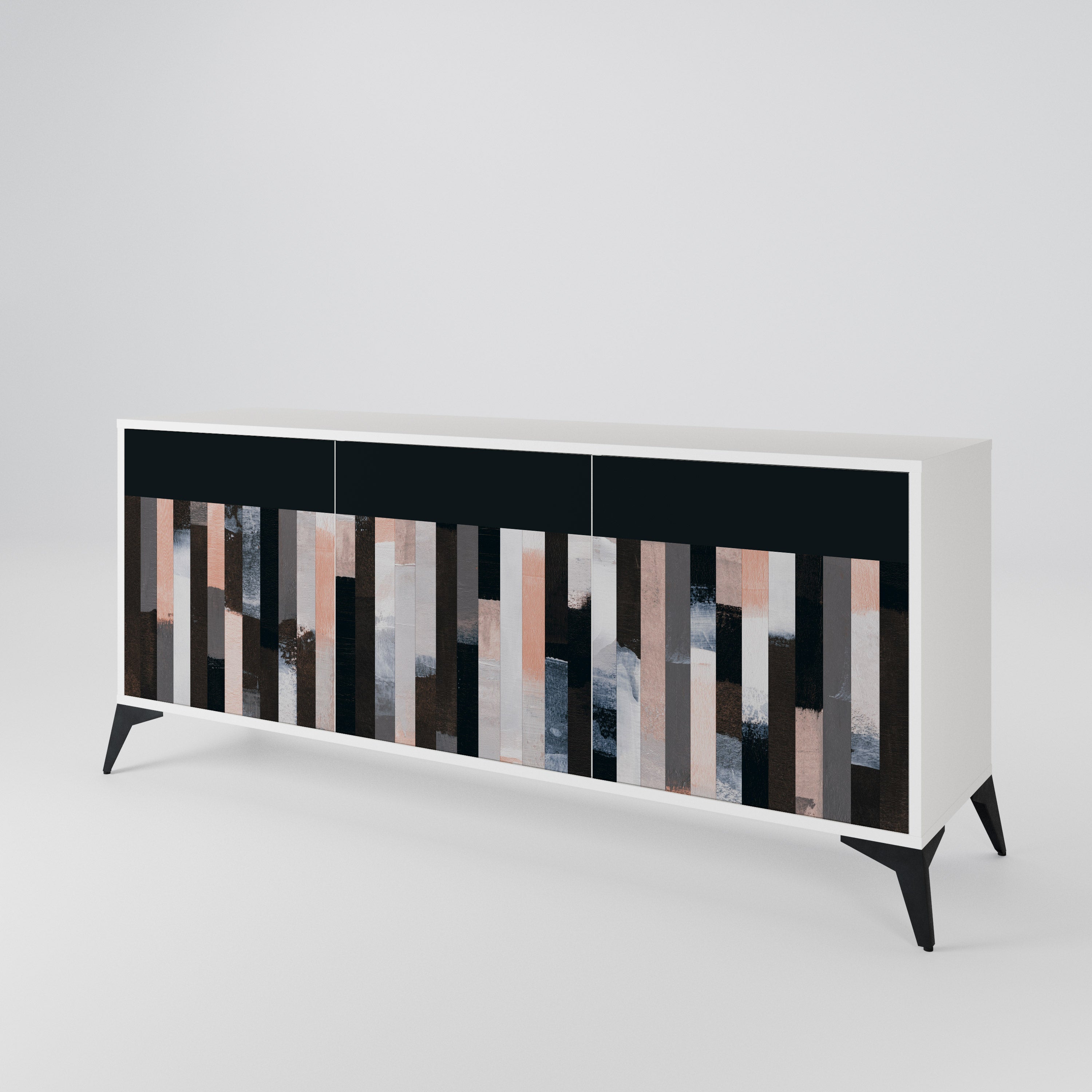 COLLAGE OF RECTANGLES Komoda 3-drzwiowa korpus Biały