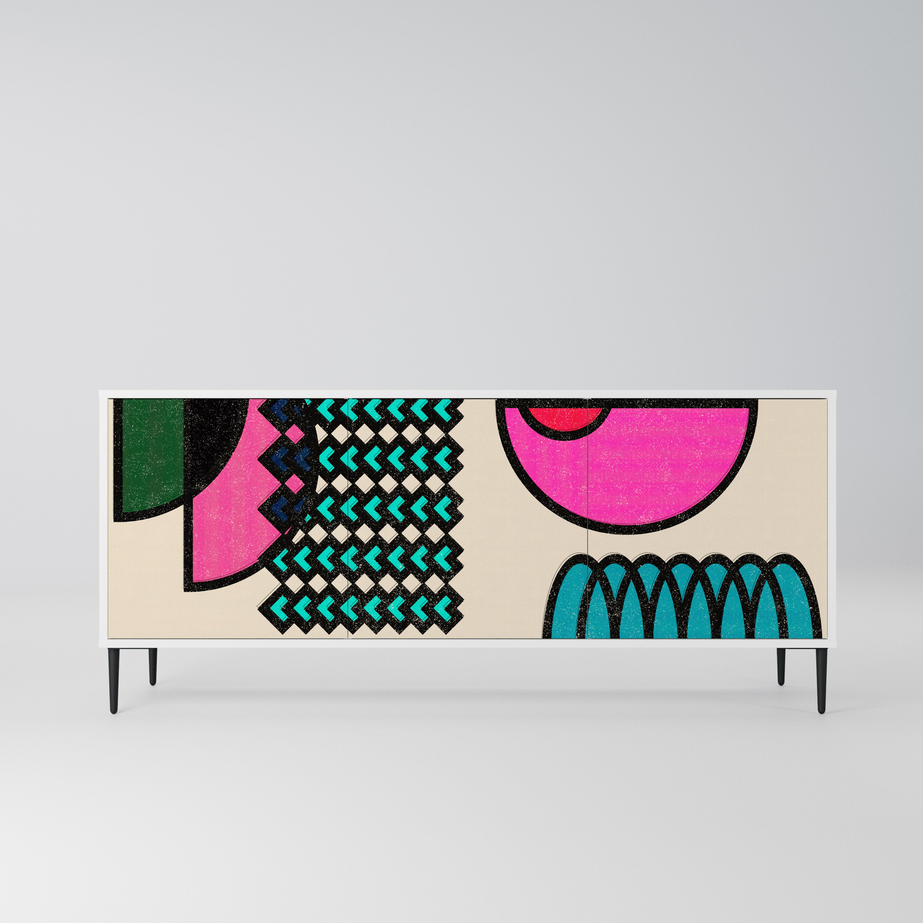 GEOMETRIC RHAPSODY Komoda 3-drzwiowa korpus Biały