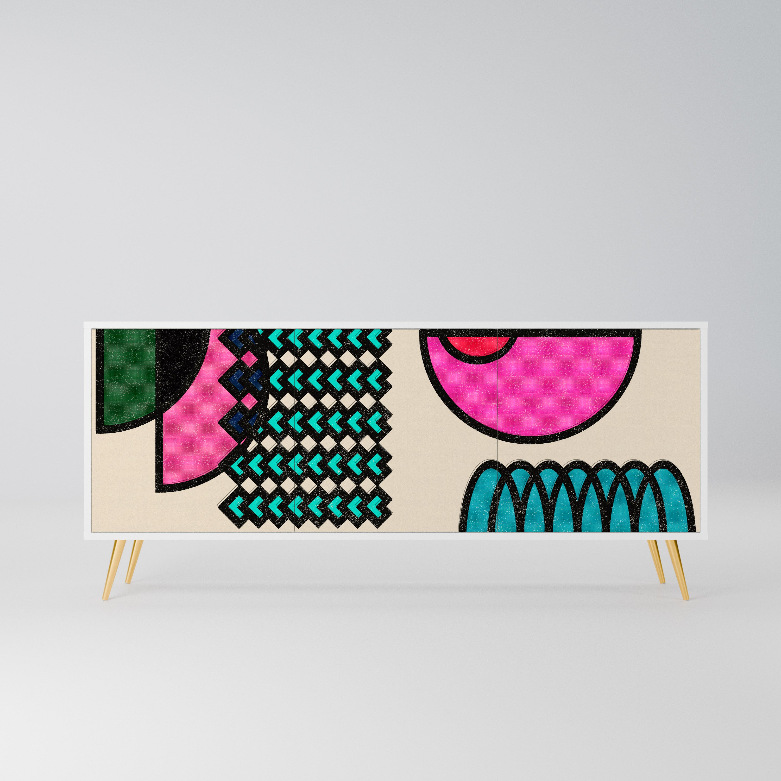 GEOMETRIC RHAPSODY Komoda 3-drzwiowa korpus Biały