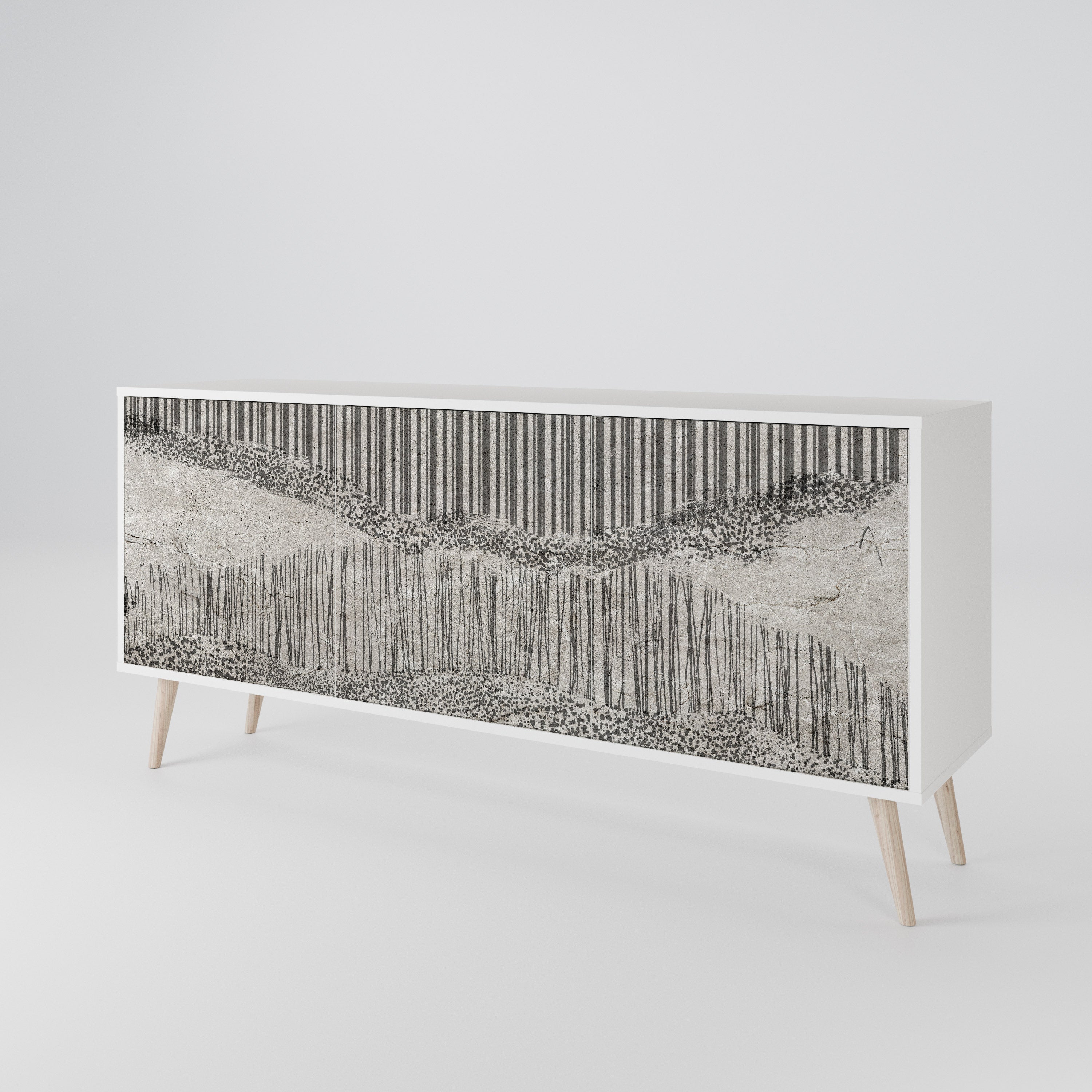GRAIN LINES Komoda 3-drzwiowa korpus Biały