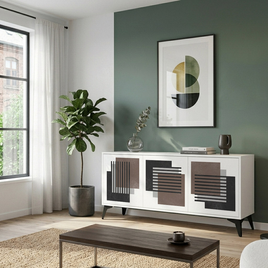 SHADOW SYNCHRONY Komoda 3-drzwiowa korpus Biały