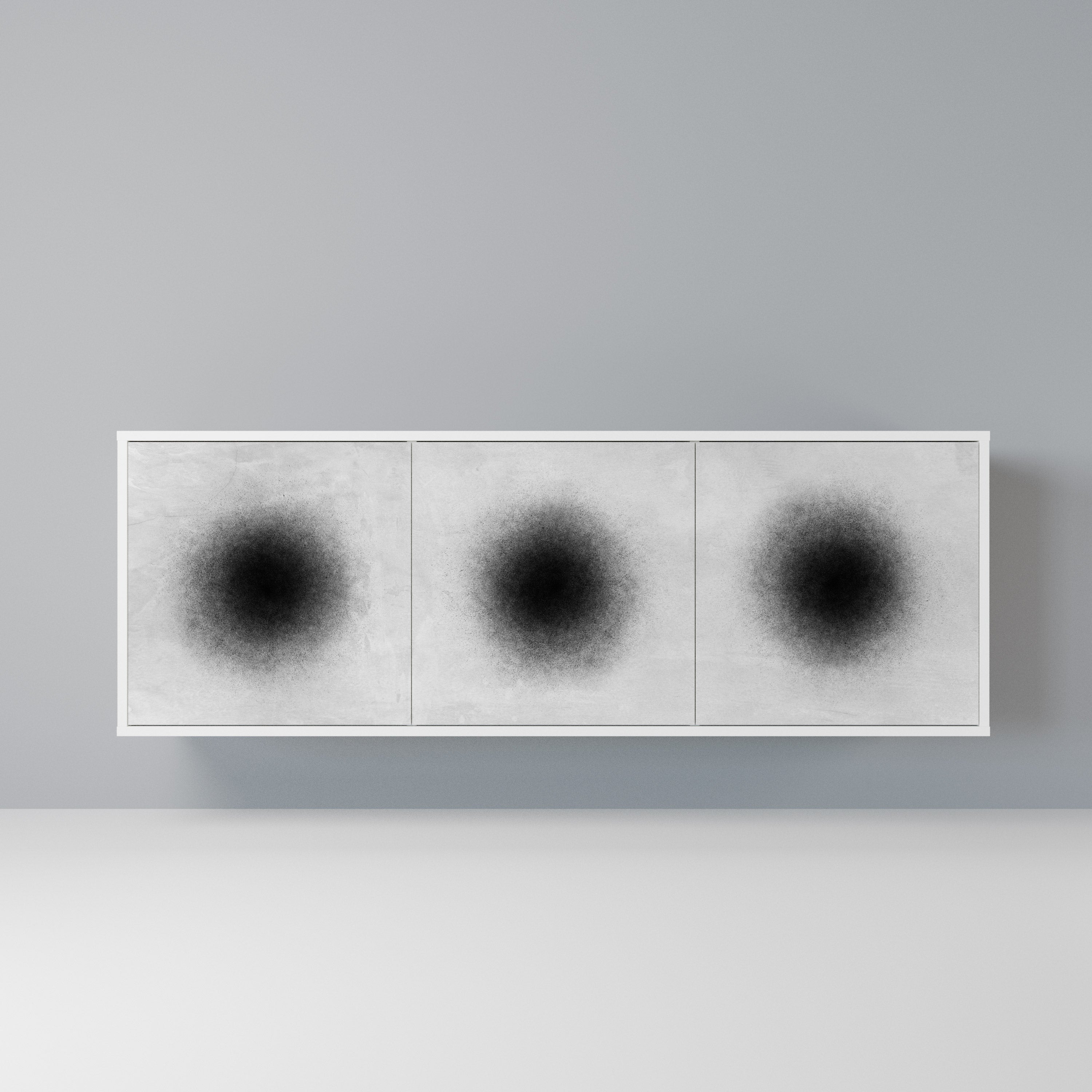 BLACK HOLE Komoda 3-drzwiowa korpus Biały
